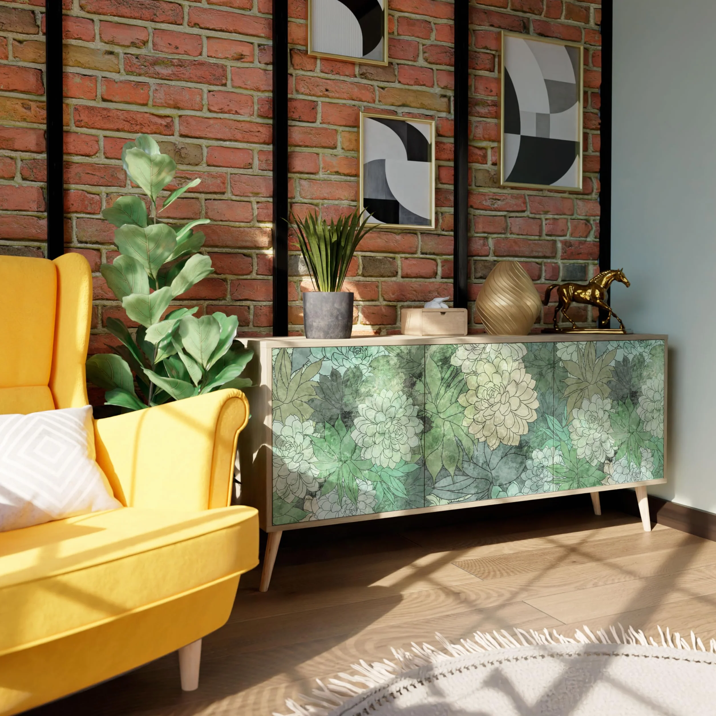 Cómoda Moderna 3 Puertas - Mueble Auxiliar para Salón, Dormitorio Juvenil, Aparador, Diseño Contemporáneo