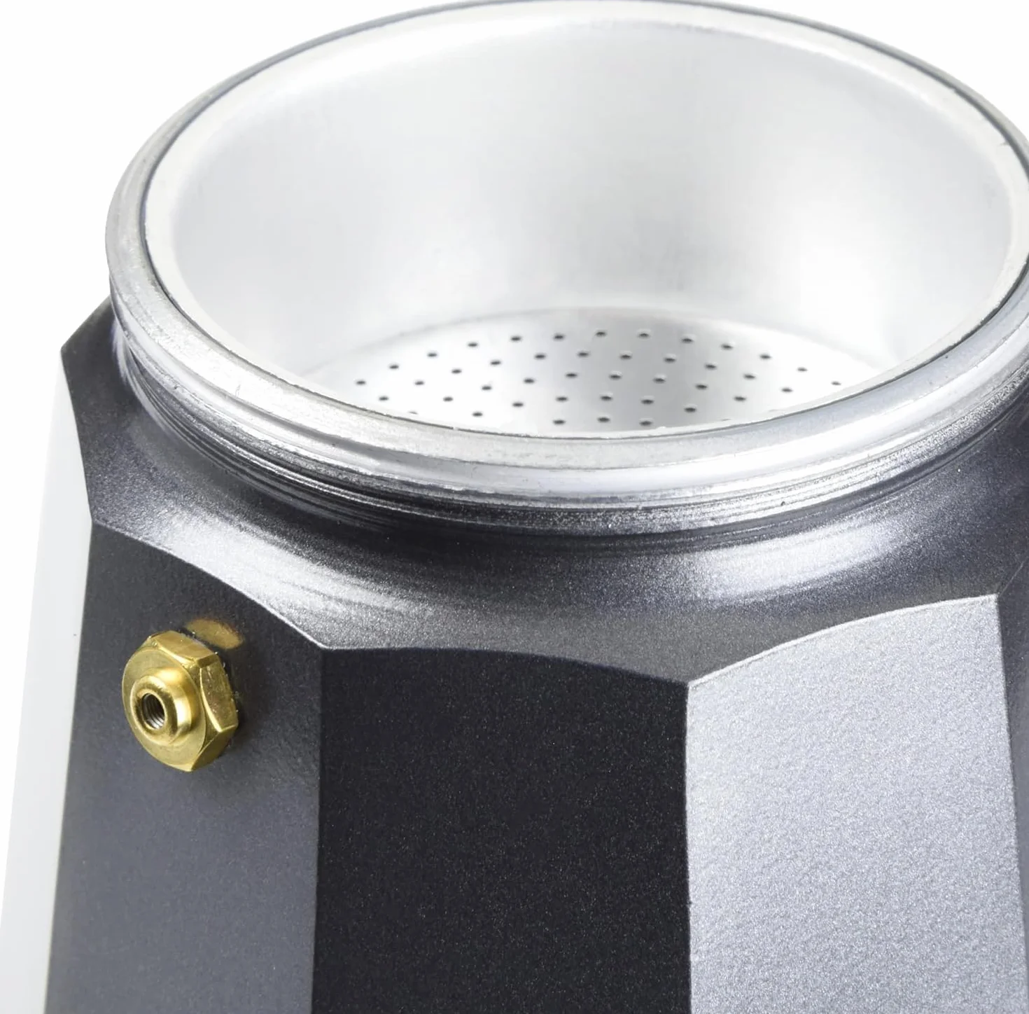 Monix Vitro Noir Cafetera Italiana de Aluminio 3 Tazas Apta Vitrocerámica Gas Eléctrica Mango Termoresistente