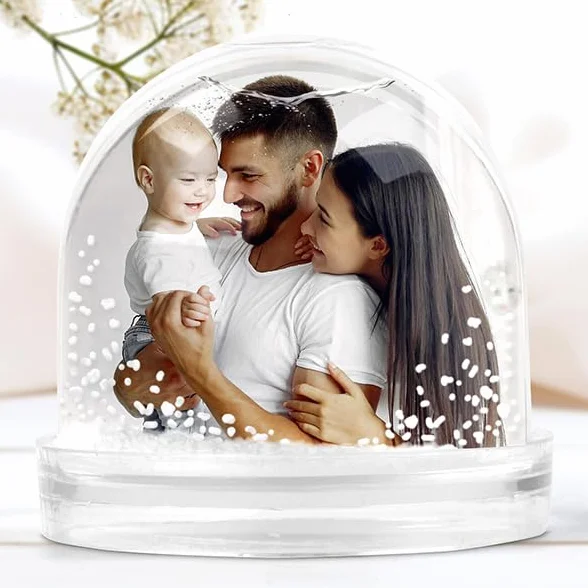 Bola de Nieve Personalizada con Foto Transparente Regalo Navideño Decoración