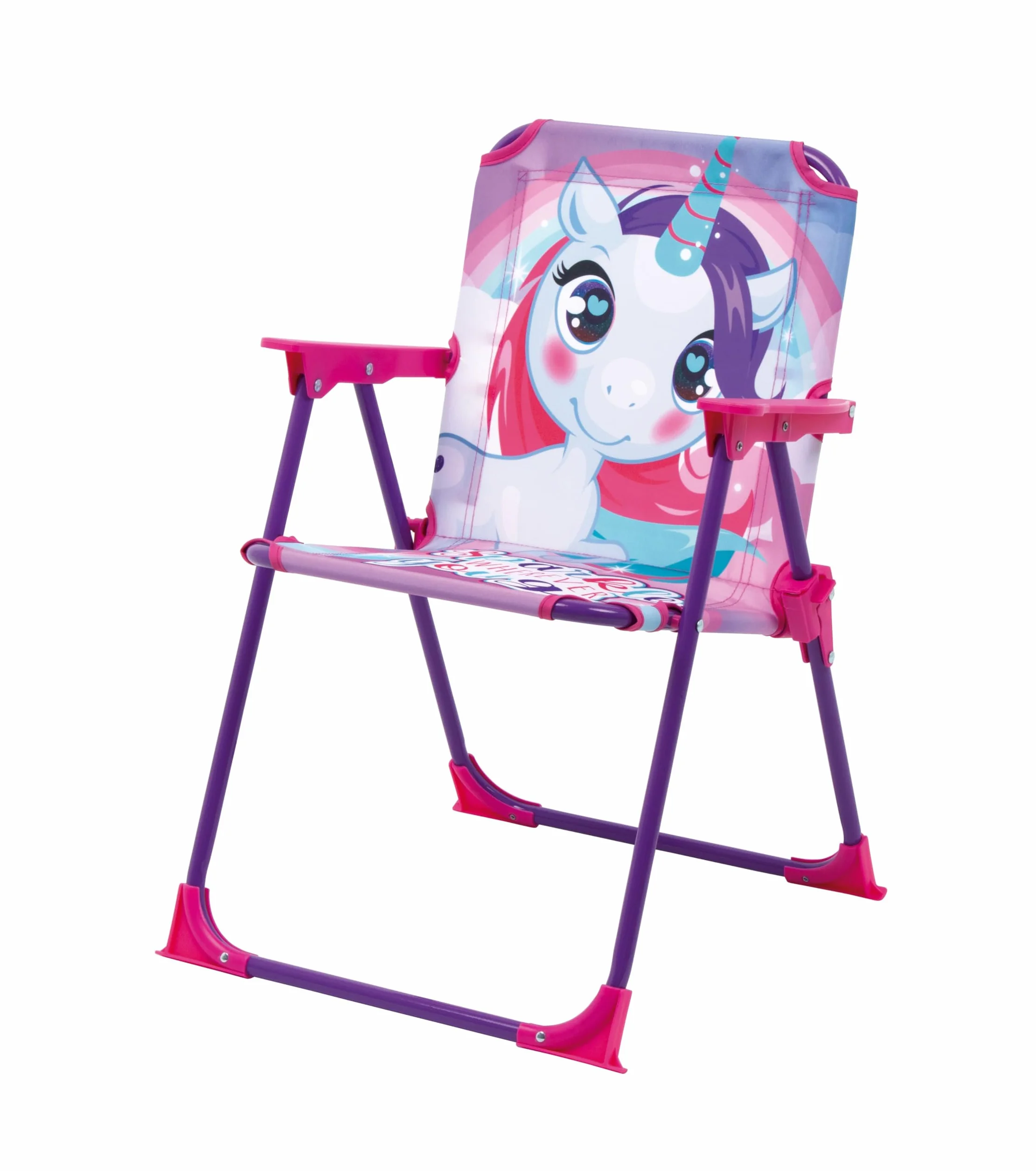 ARDITEX Silla Plegable con Brazos de Unicornio Sparkle 38x32x53cm