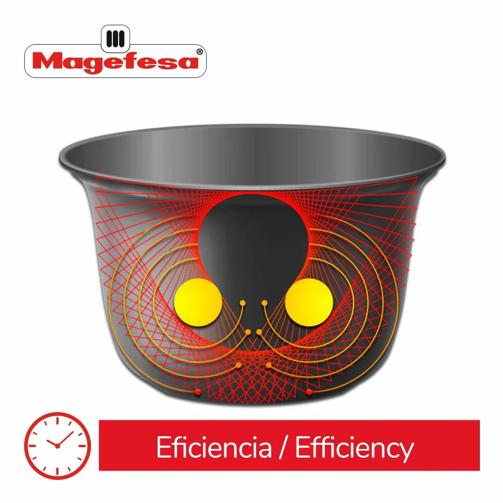 Magefesa Guisotherm - Olla Eléctrica de Cocción Lenta Multifunción 6L, 1200W, Funciones Freír, Vaporara, Grill, Recipiente Extraíble Antiadherente