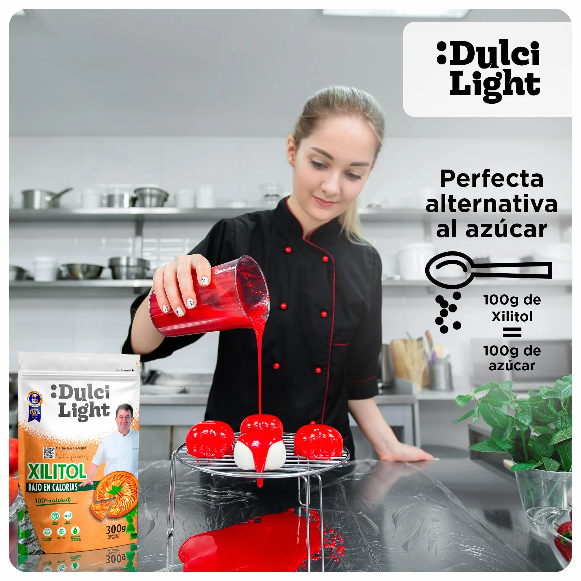 DulciLight Xilitol 1 KG Natural de Abedul Finlandia Sustituto del Azúcar Bajo en Calorías