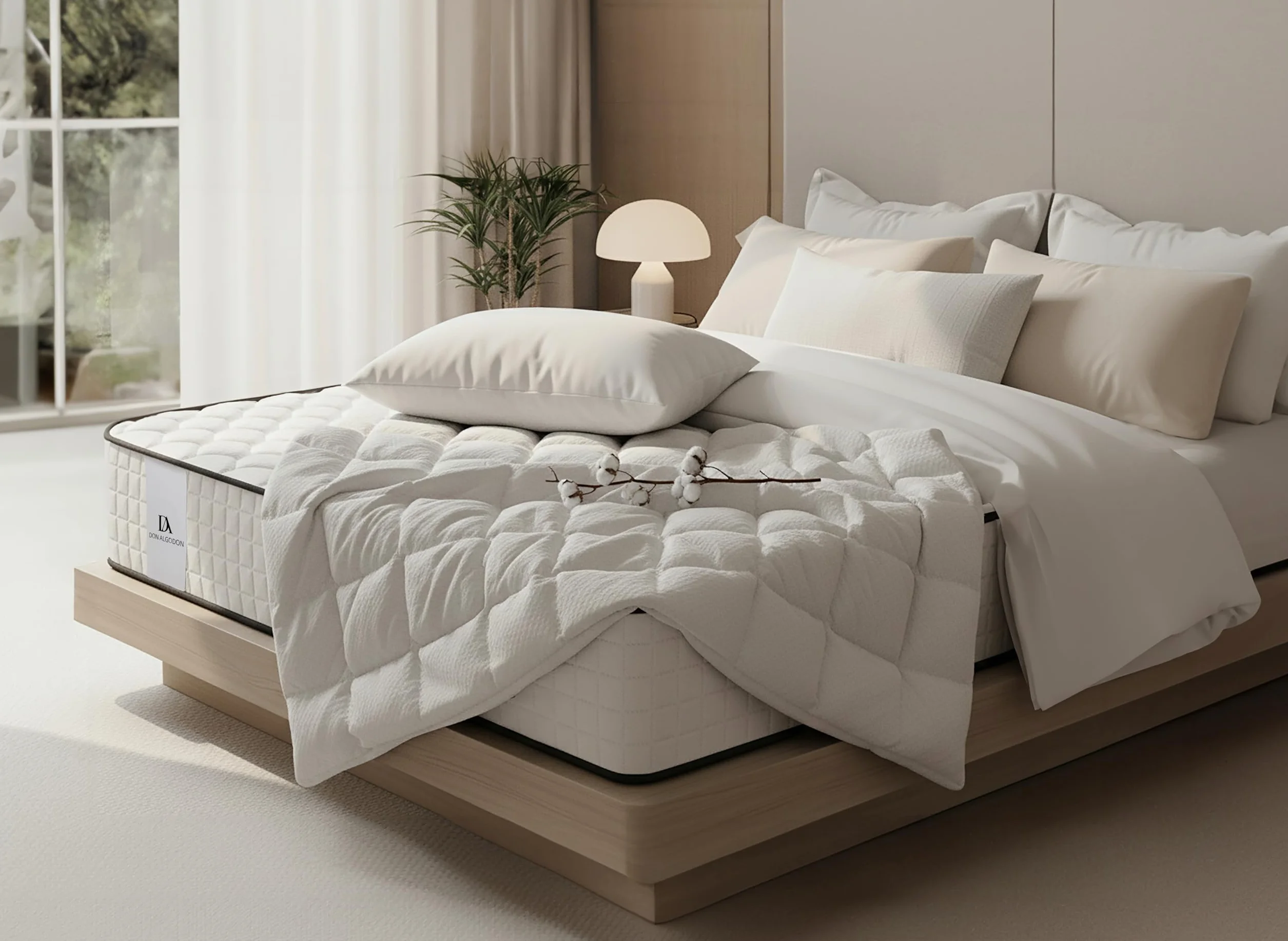 DON ALGODON Colchón Viscoelástico 120x190 Deluxe Confort Alivio de Presión Multicapa Verano/Invierno Termorregulable Altura 21 cm Firmeza Media Antiácaros