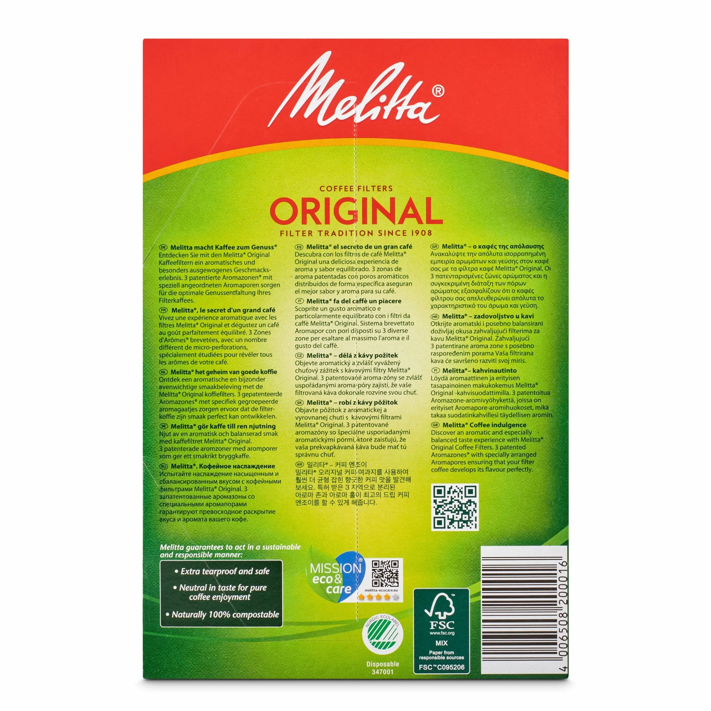 Melitta M30400 Filtros de café Tamaño 1x4 Blanco