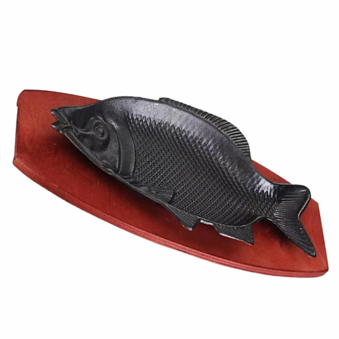 OSALADI Plato de Pescado de Hierro para Asar, Bandeja para Servir con Superficie Lisa, Resistente para Uso Doméstico, Adecuado para Barbacoas, Reuniones Familiares y Comidas al Vapor