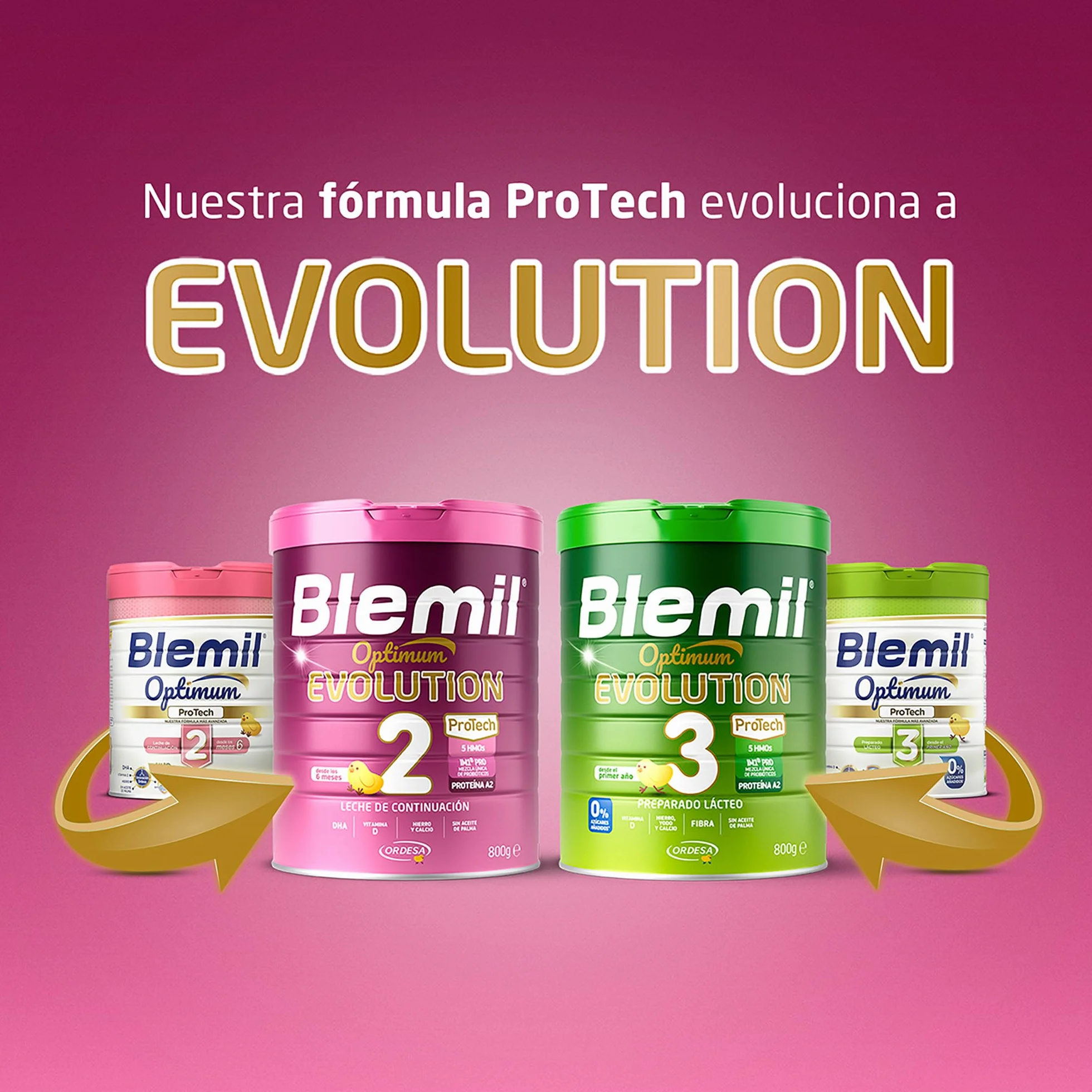 Blemil 2 Optimum Evolution 3PACK Leche de Continuación en polvo para Bebé 6 Meses 1200g
