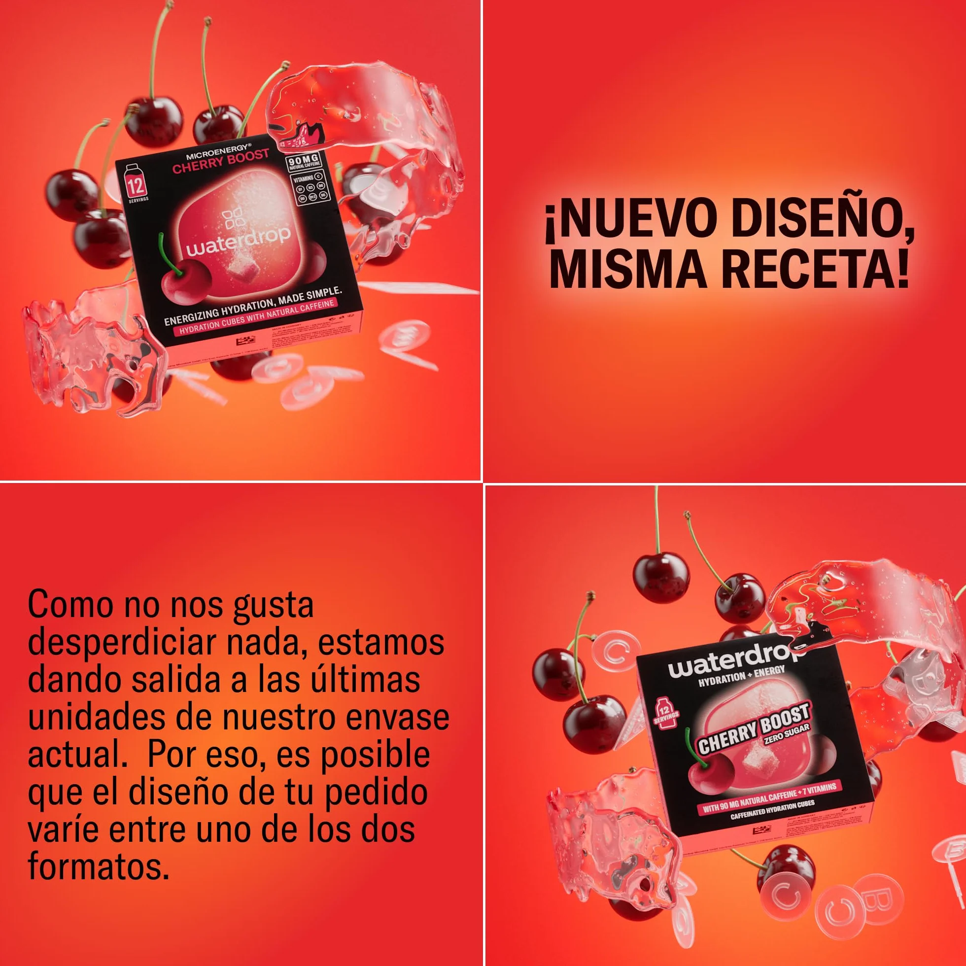 Waterdrop Microdrink Energy Drink 90mg Cafeína Vitaminas 36 Pastillas Saborizantes Sin Azúcar