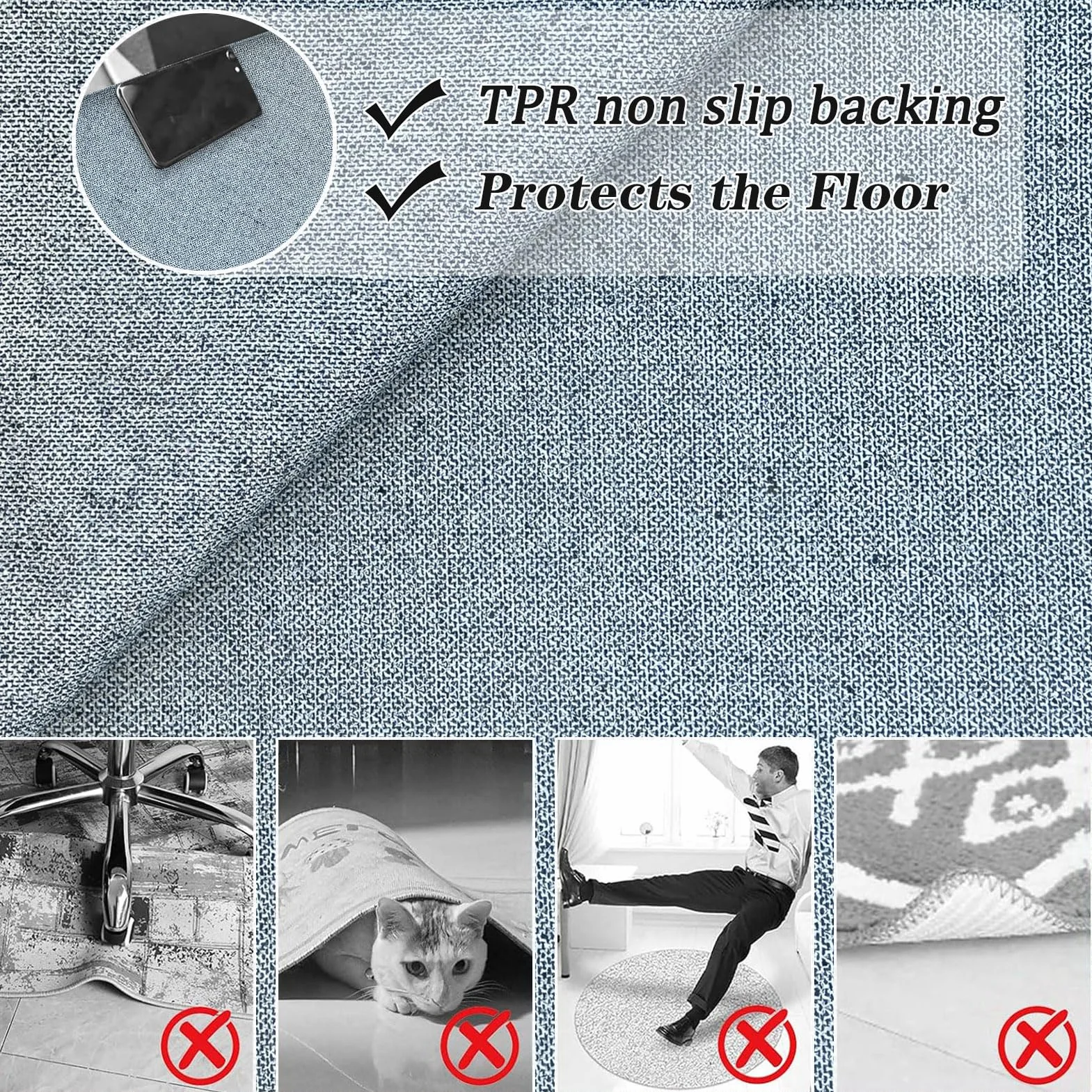 Protectora para Silla de Oficina, Alfombra para Silla de Oficina para Suelos Duros Alfombrilla Protector Suelo Silla Ruedas, Alfombra Gaming Suelo, Alfombrilla de Escritorio para Parquet 140 x 160 cm