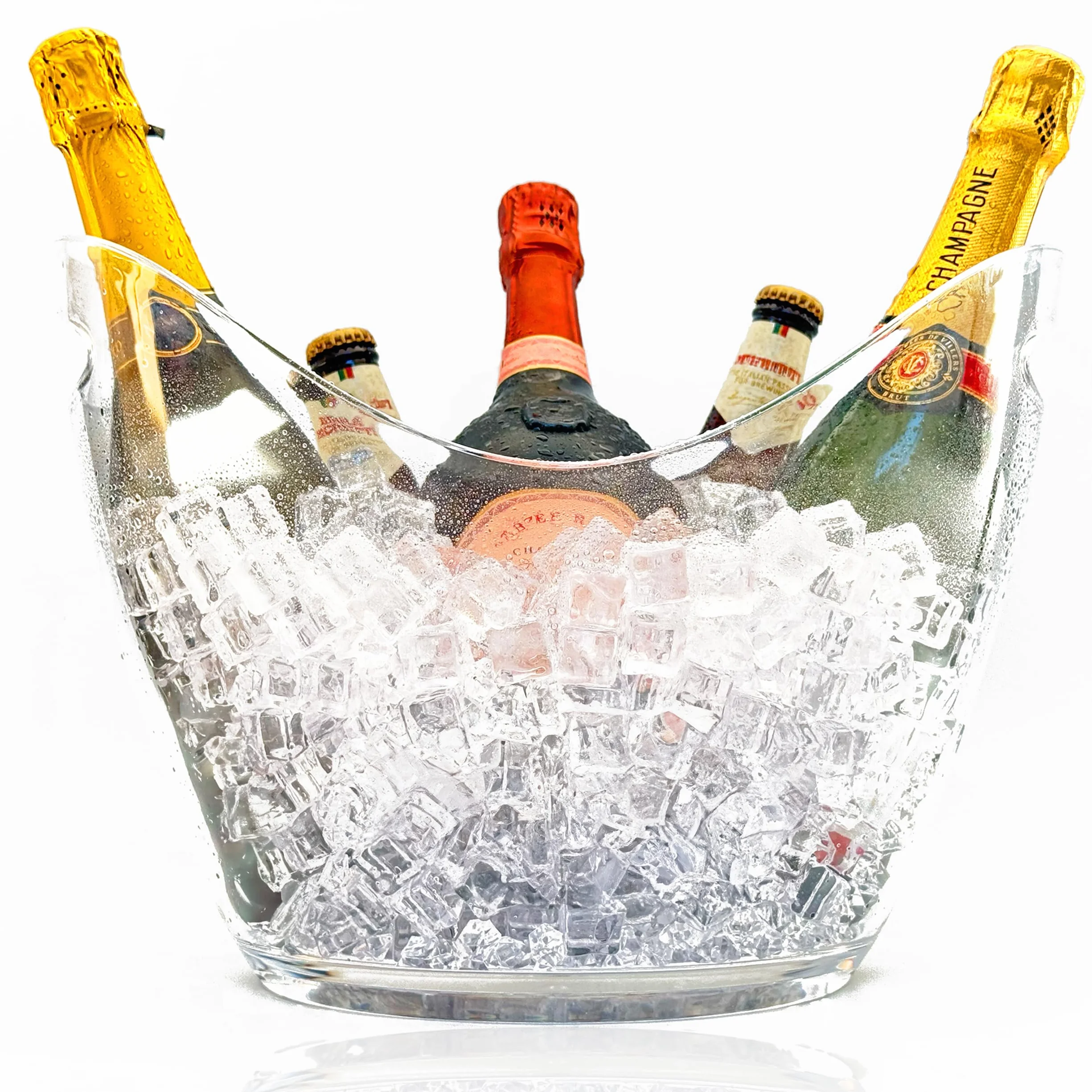 Cubo de hielo de plástico acrílico grueso de 8 l, perfecto para champán, vinos y cervezas