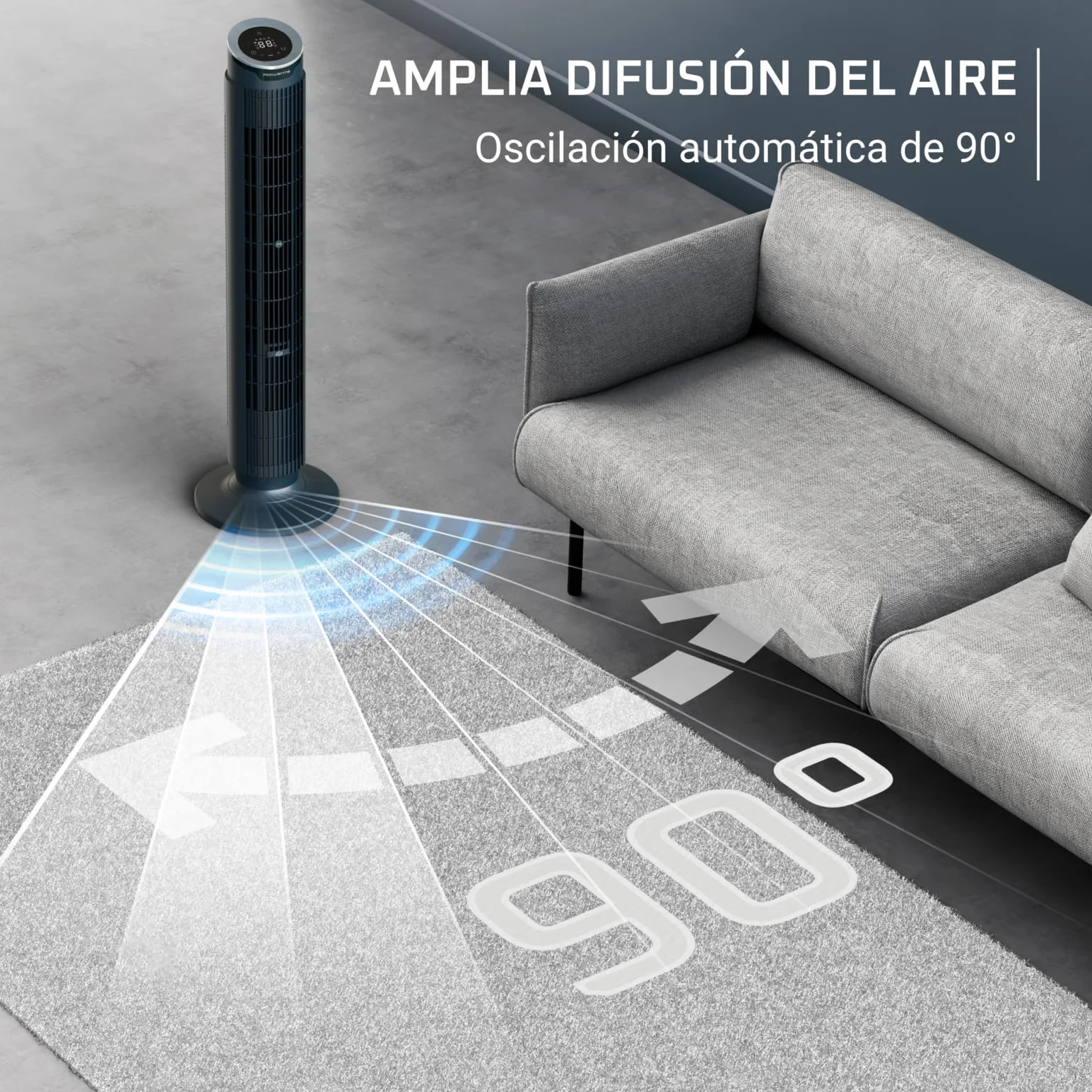 Rowenta Eole Silence Force Ventilador de torre 12 velocidades 5 modos Difusor de aroma integrado Temporizador 12h