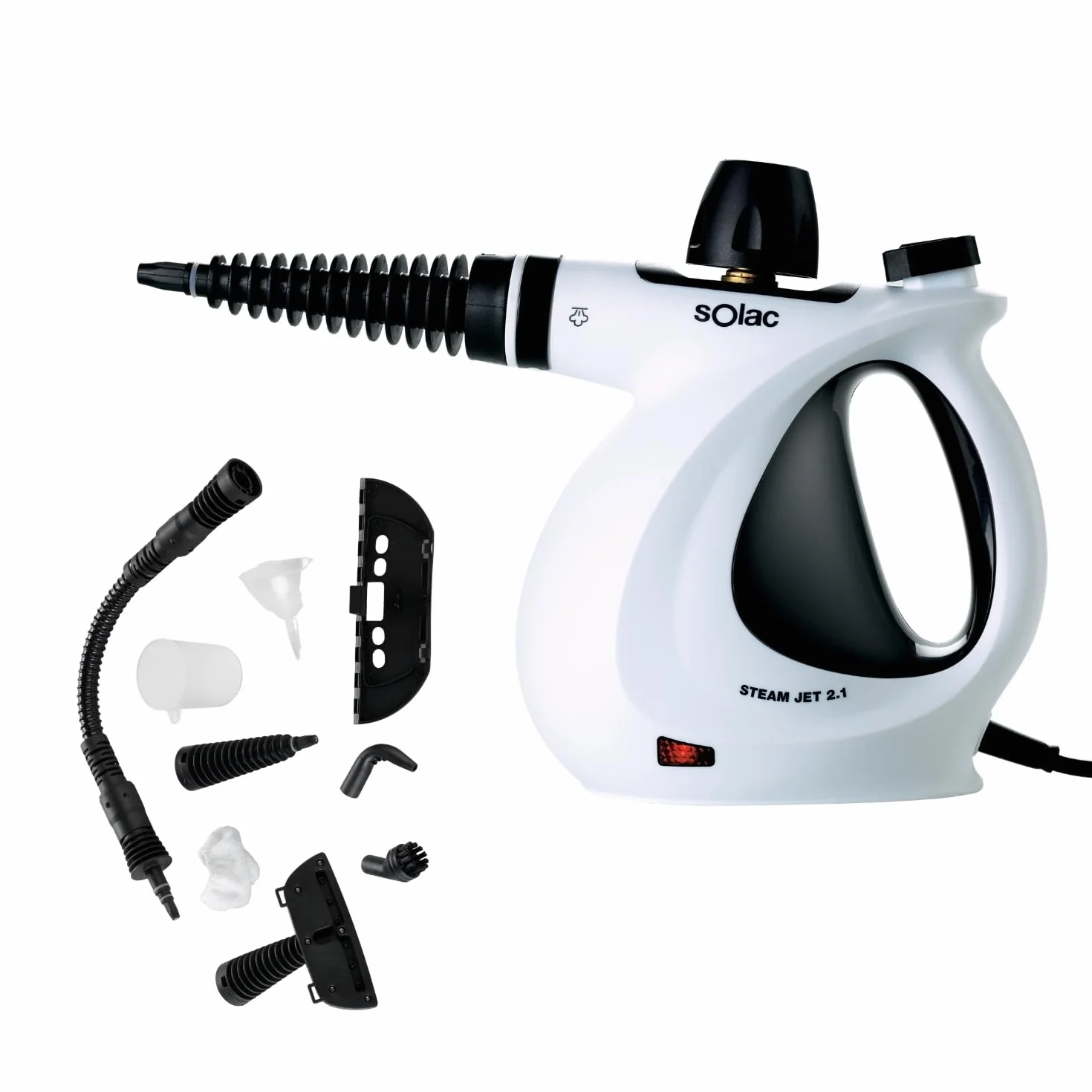 Solac Limpiador de Vapor LV1301 1050W 350ml 3m 9 Accesorios Blanco