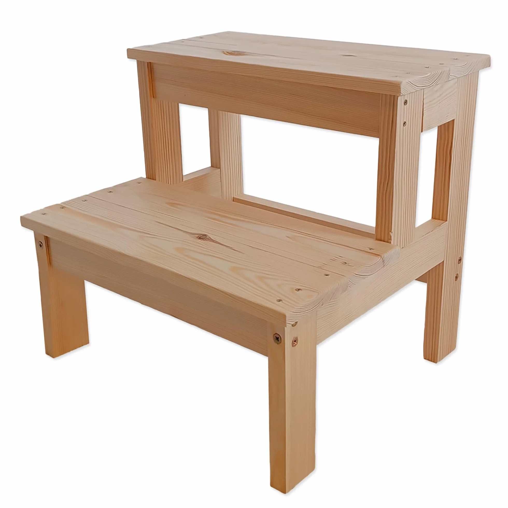 MG Design Escalera de Madera 2 peldaños – Estable y Segura, escalón para niños y Adultos, peldaño baño Cocina Armario, Uso doméstico