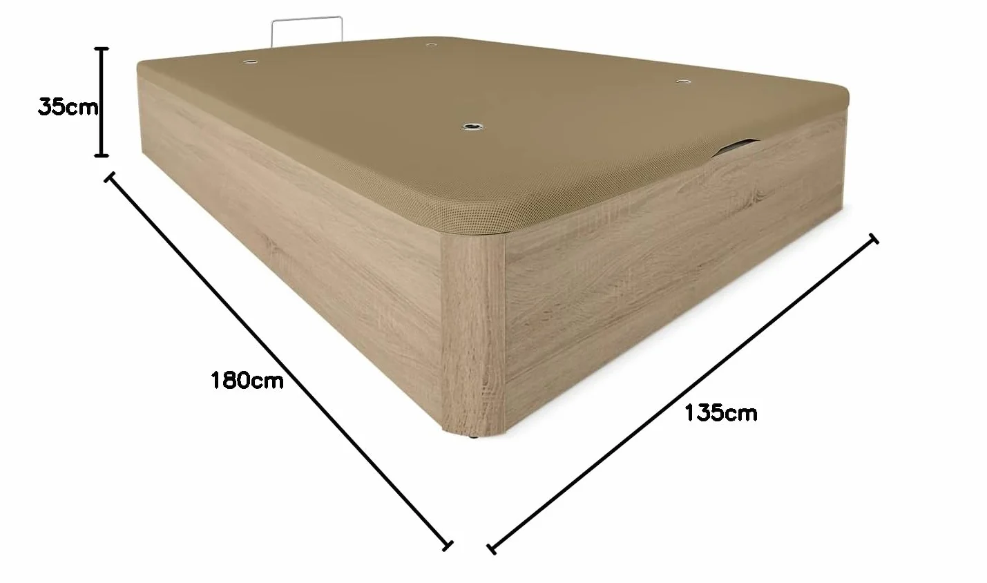 Canapé Abatible Extra Reforzado Gran Capacidad 135 x 180 Cambria Tapa Transpirable