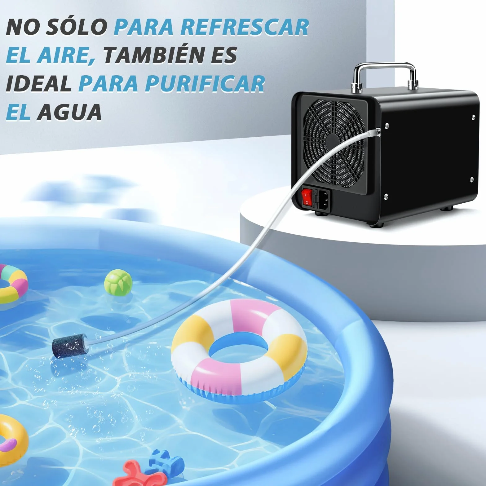 Generador de Ozono Inteligente, 60000mg/h Generador de Ozono para agua y aire, Purificador de Aire con Temporizador, Maquina de Ozono para Baño, Cocina, Humo, Coches, Mascotas, Frutas, Verduras
