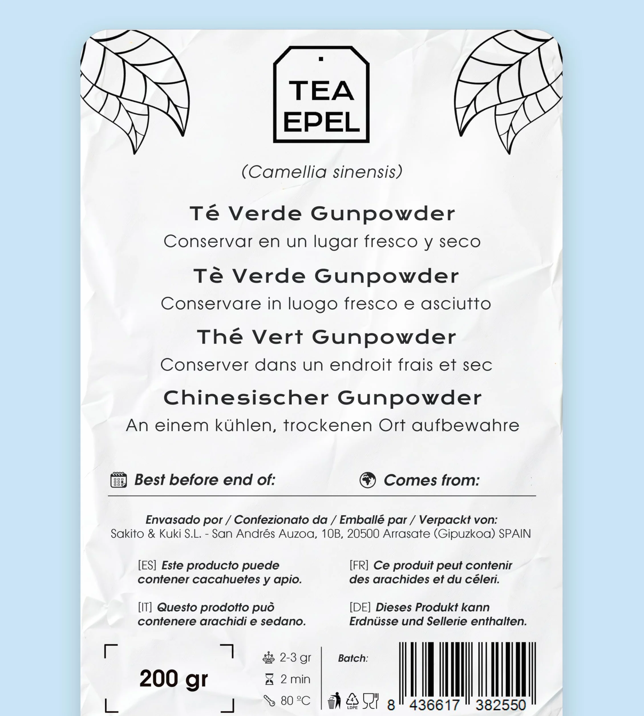 Té Verde Gunpowder 200g - Té a Granel - Infusión de Hierbas