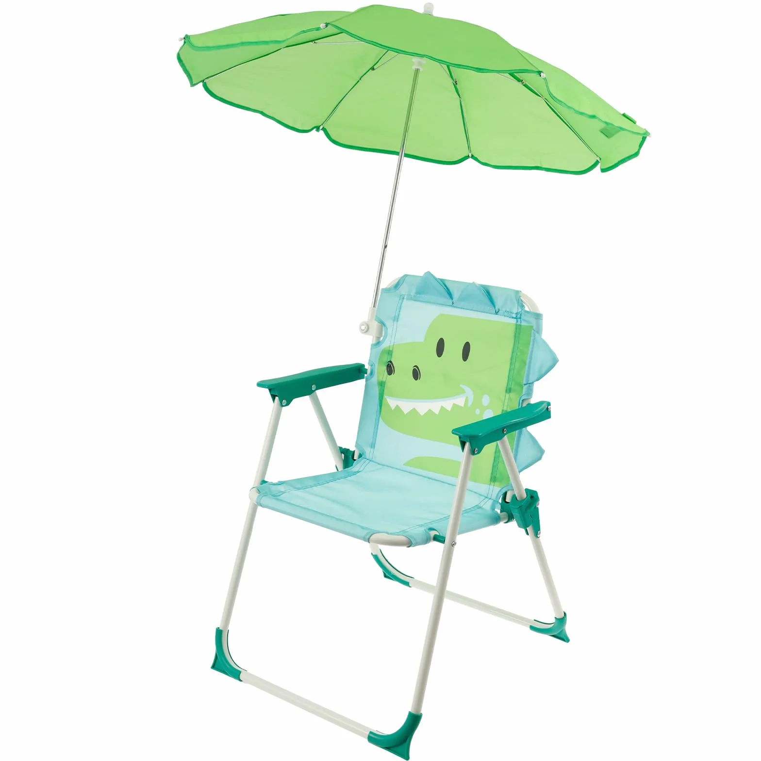 Silla de Jardín Infantil Plegable con Sombrilla Playa Azul Dinosaurio