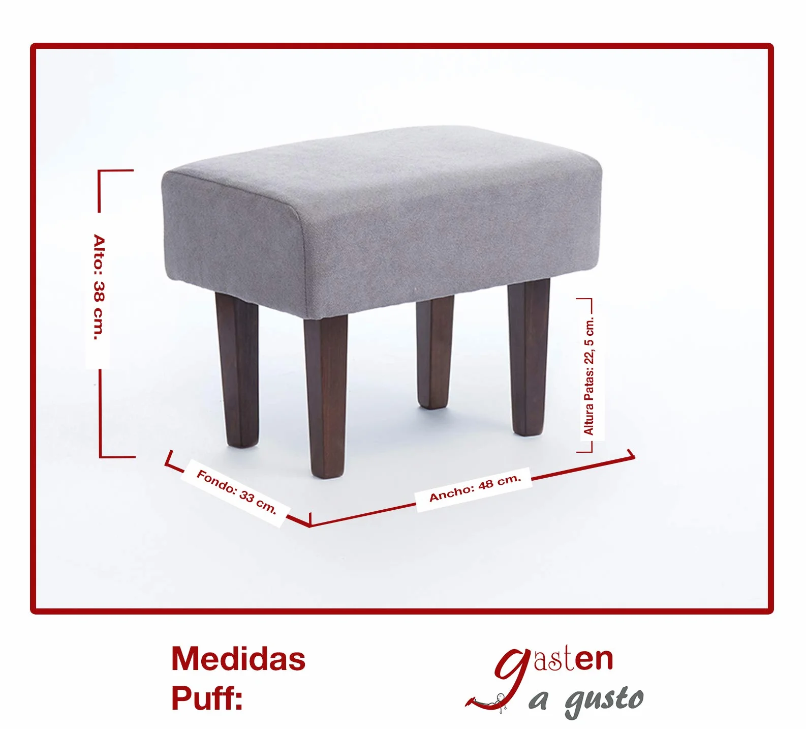 Sillón con cojin y Puff Completo EN Colores (Gris)