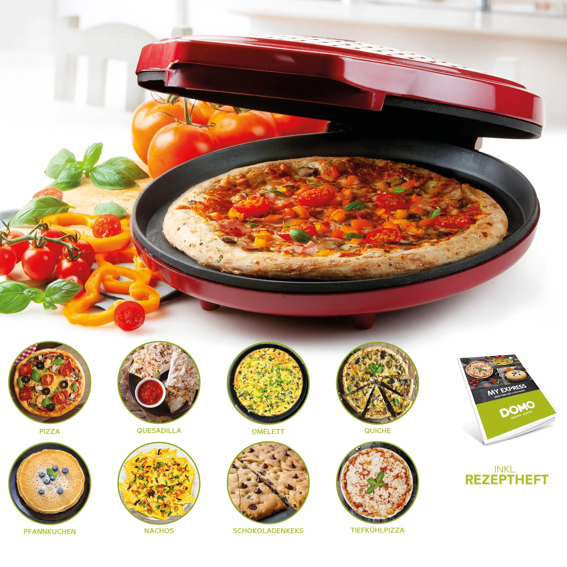 Domo DO9177PZ Horno para pizzas 30 cm Rojo