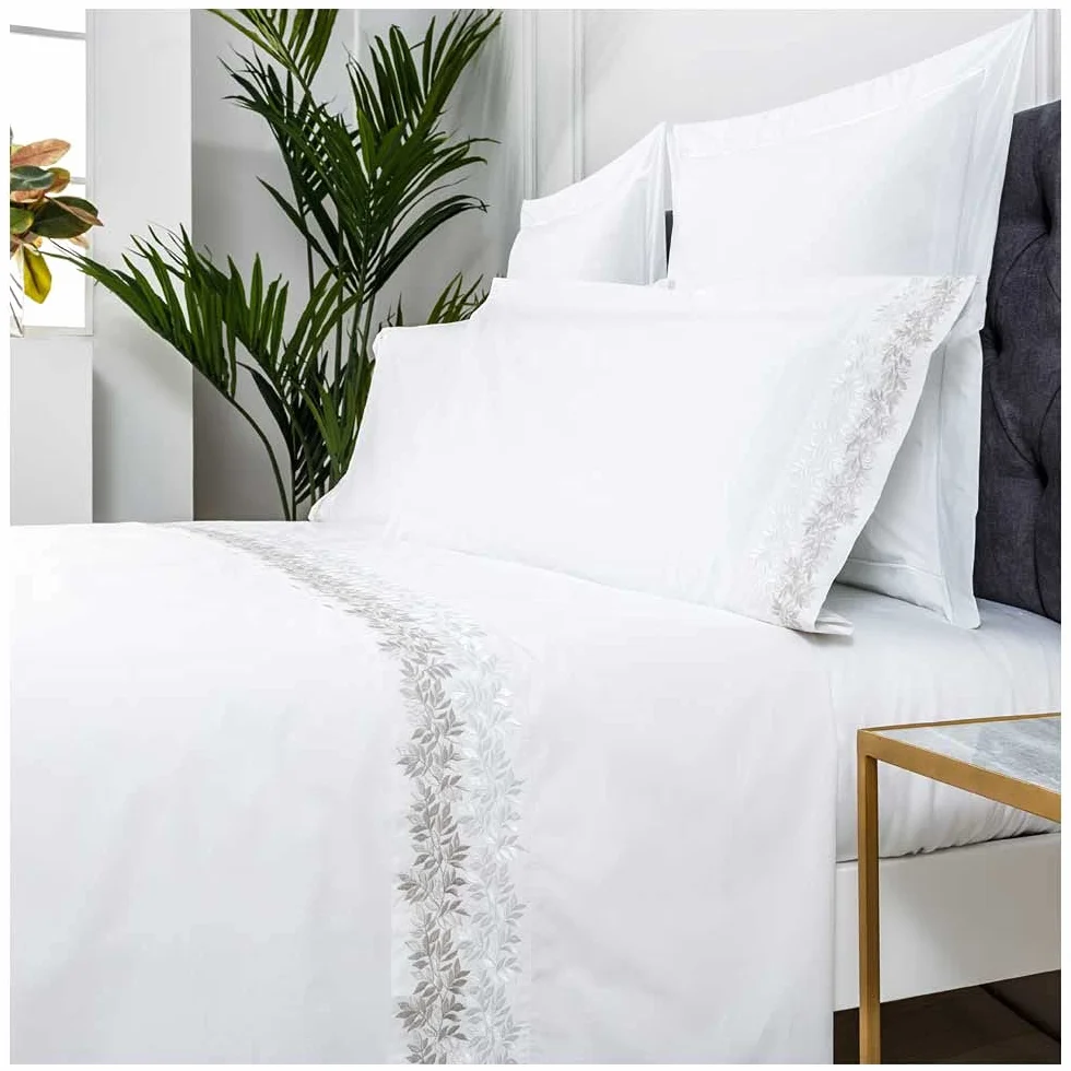 COTTON ARTean Juego sábanas Cama 90 Percal Algodón 200 Hilos ZUYANA Blanco | Incluye 3 piezas: encimera, bajera ajustable, 1 funda de almohada. Certificado OEKO-TEX