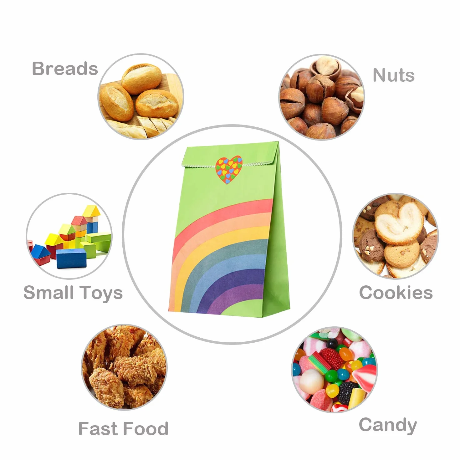 Gintan 40 Pcs Bolsa de Regalo, Bolsas Regalo Papel con Pegatina para Niños Suministros Fiesta de Cumpleaños