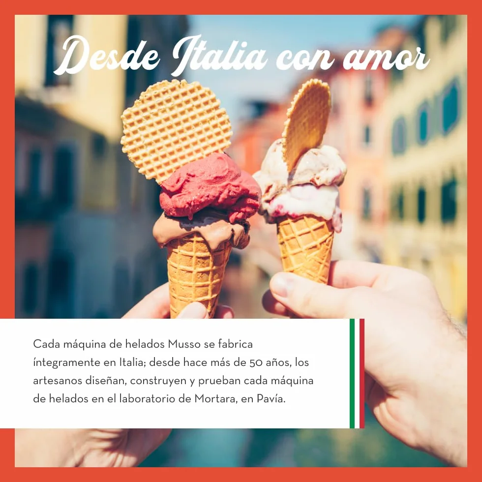 Musso Pola Stella 5030 Home Máquina de Helados Casera - 1,5 l de Helado en 30 Minutos - Heladora Italiana para Casa | Heladera para Hacer Helado, Gelato, Sorbete, Granizado | Robusta y Fácil de Usar
