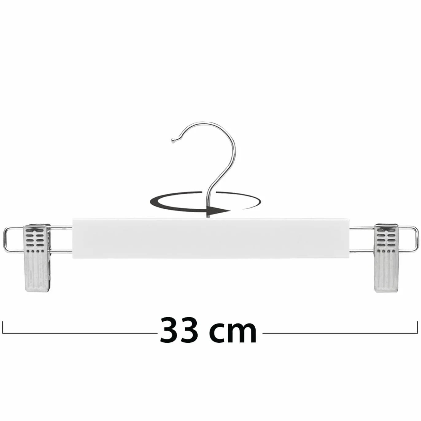 Perchas de Madera Blanca 12 Unidades con Pinzas Ajustables Antideslizantes Gancho Giratorio 360°