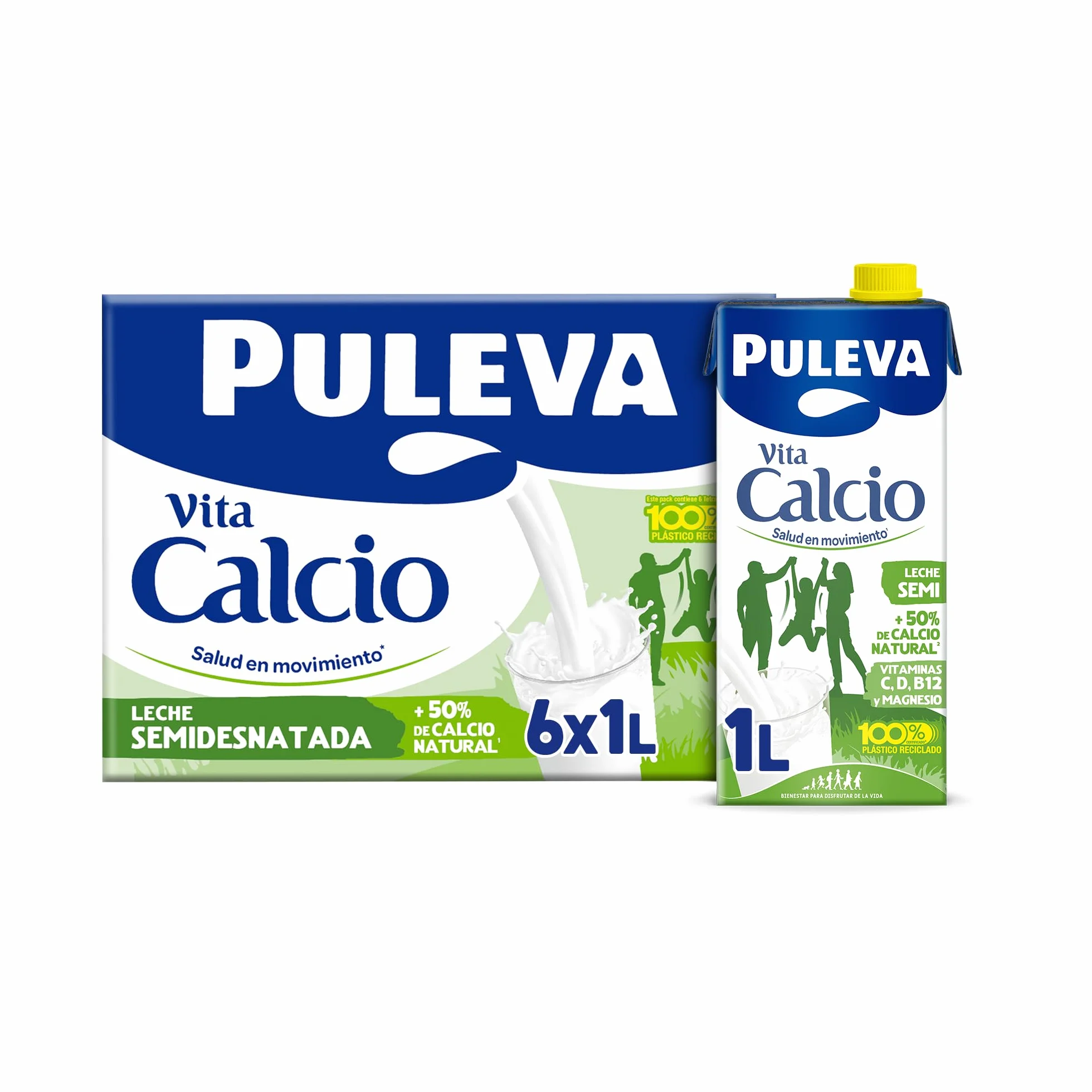 Puleva Calcio Leche Semidesnatada Pack 6 x 1Lt