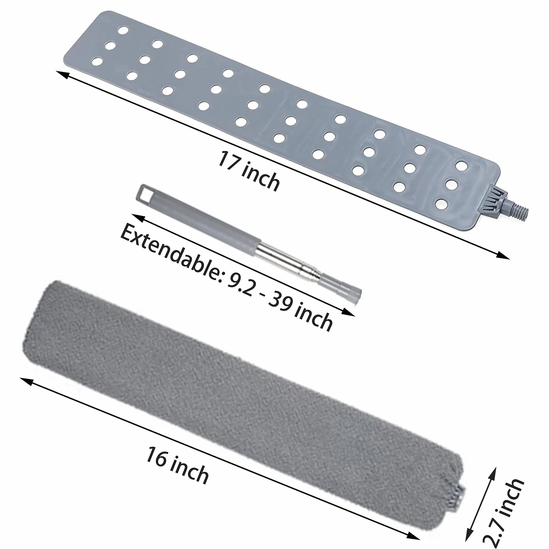 Aparatos de Limpieza mejorados para Debajo de electrodomésticos, Plumero de Microfibra con Poste Extensible de 66 a 140 cm, Adecuado para la Limpieza Debajo de Muebles, neveras, sofá, Estufa, Cama