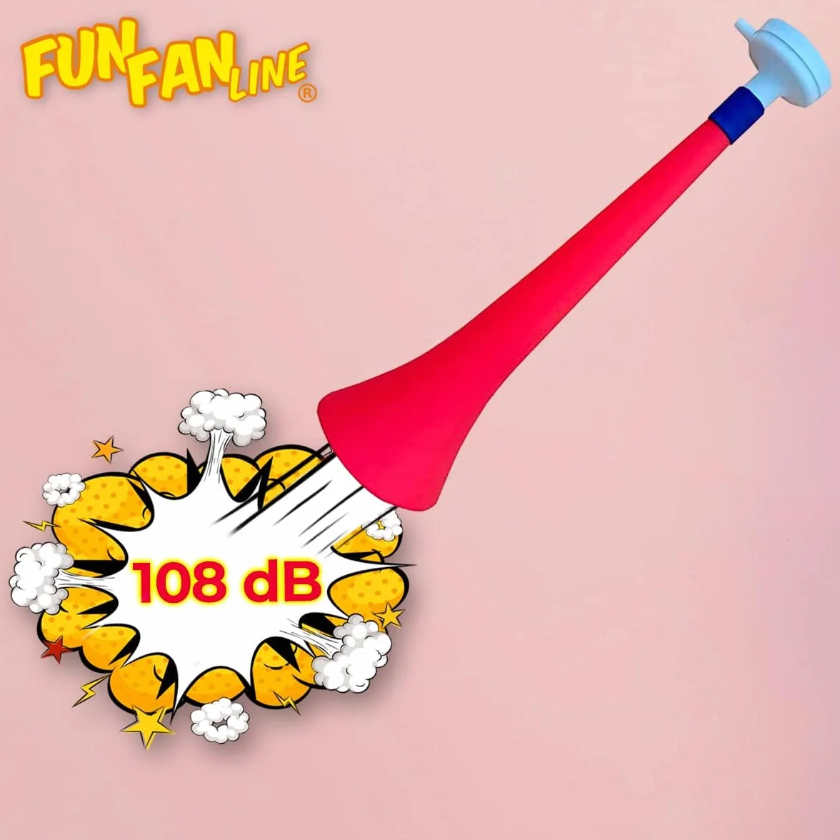 Pack Vuvuzelas Personalizables 120 DB | Combina 3 Colores (Trompeta, Soplador, Anillo) para tu Equipo o Fiesta | Bocina de Animación Fuerte