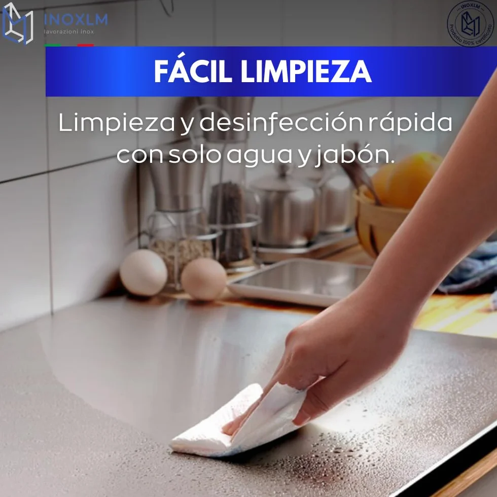 INOXLM Tabla de cortar acero inoxidable 30x50 cm para cocina bar restaurante