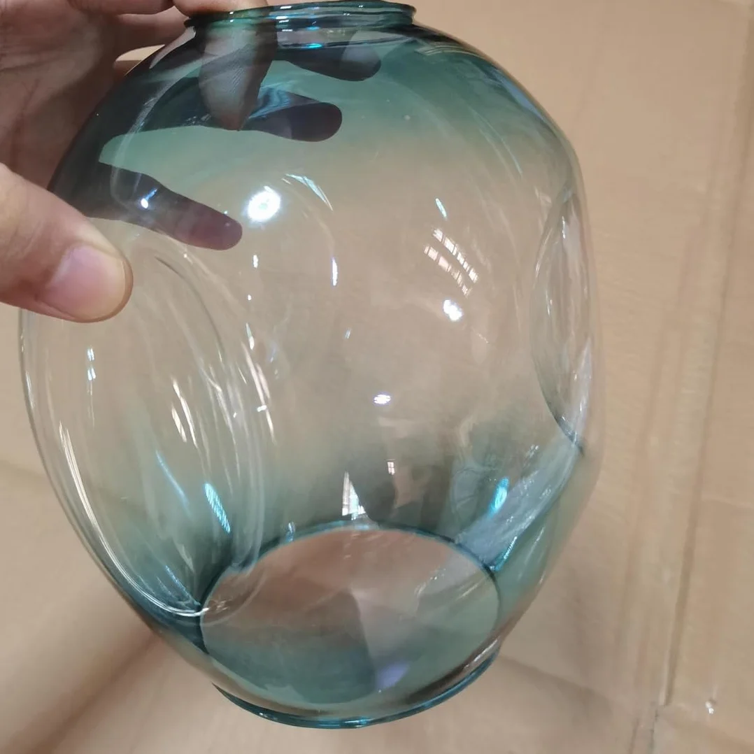 PTLYE Lámpara de araña de Escalera Grande de 18 Bolas, Moderna, Minimalista, Creativa, para Hotel, Villa, Escalera, lámpara Colgante clásica de Bola de Cristal Azul, luz de Techo Grande para Sala