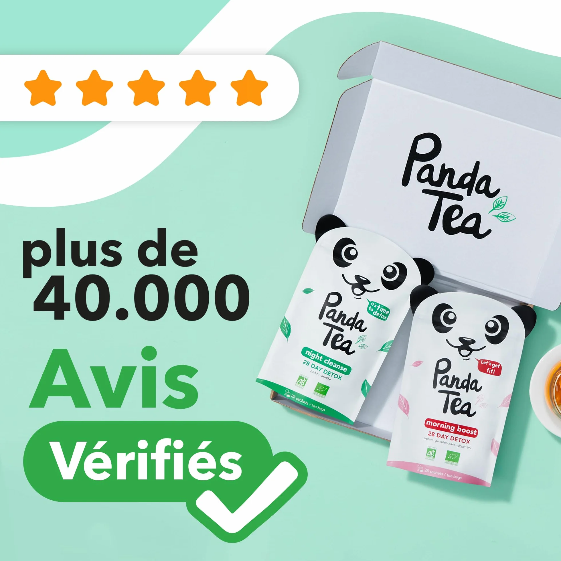 Panda Té Caja Mezclas Latte 4 Bebidas 20 Bolsas