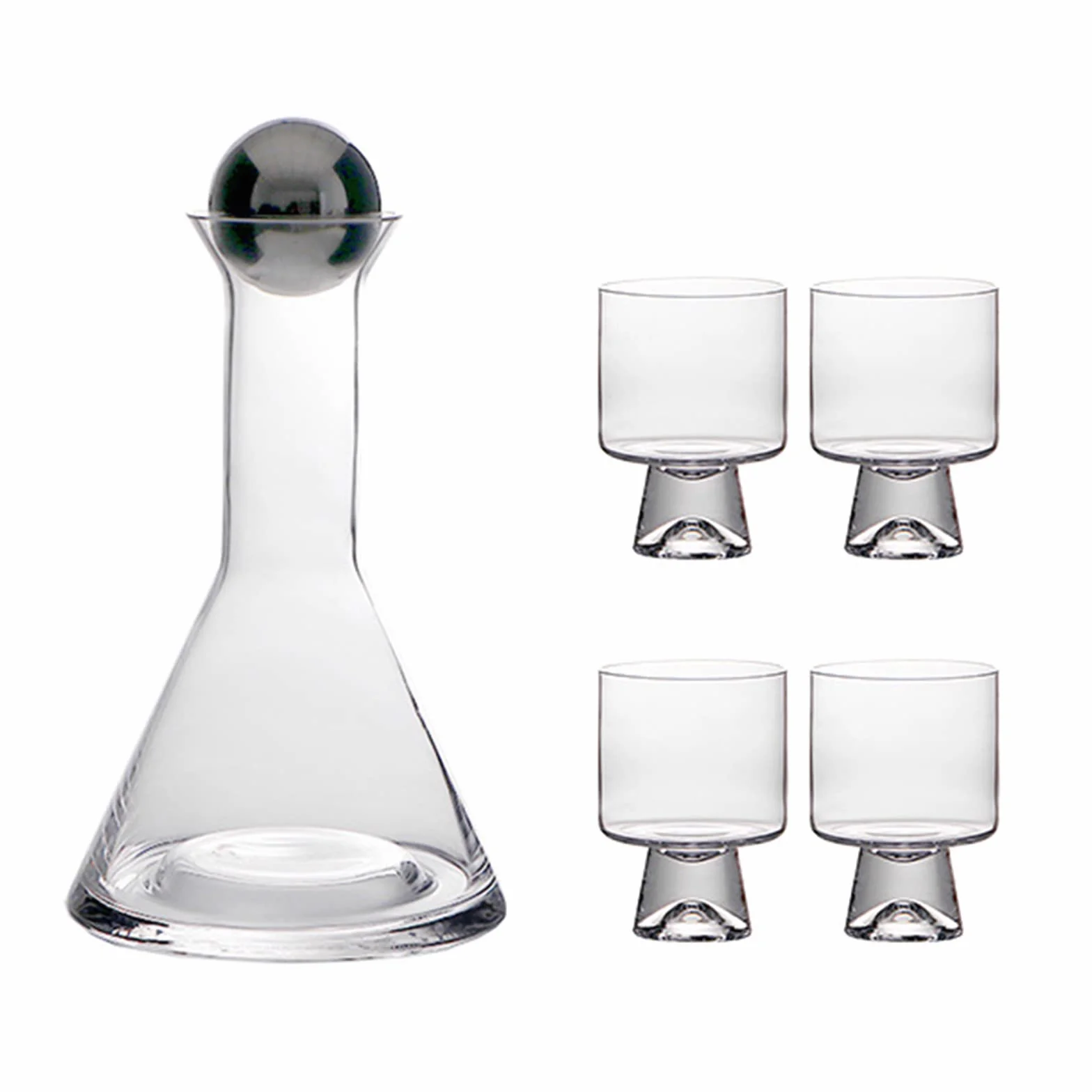 Juego Creativo de Jarra de Agua Y Vaso para Mesita de Noche, Jarra de Agua de Vidrio Grueso Retro con Taza de Agua, Taza para Beber Jugo de Vidrio para Mesita de Noche de Dormitorio(Claro)