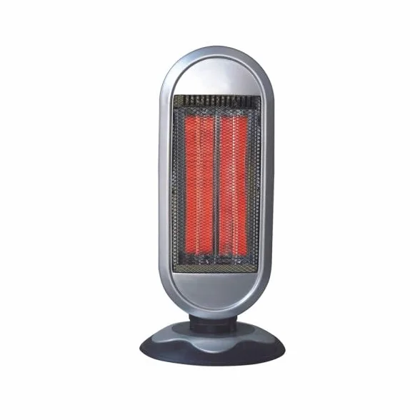 Estufa halógena de Carbono Fulgor 900W Negro y Plata | 2 potencias, función oscilante, 2 elemntos, termostato Regulable