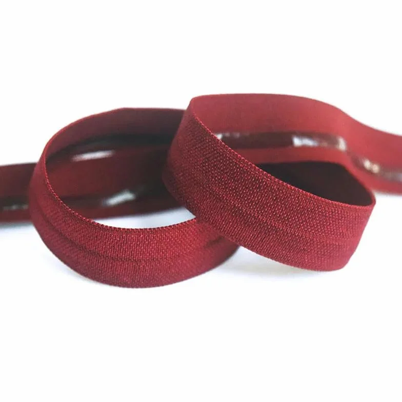 50 bandas elásticas de licra de satén con estampado de silicona de 15 mm y 5/8" para doblar, para el pelo, pelucas, vestidos, costura, adornos, Sherry, 50 yardas