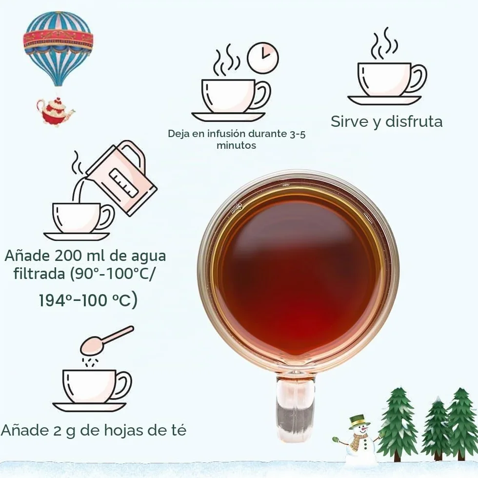 VAHDAM Set plegable de edición limitada 24 tés sueltos únicos Set de regalo de Año Nuevo