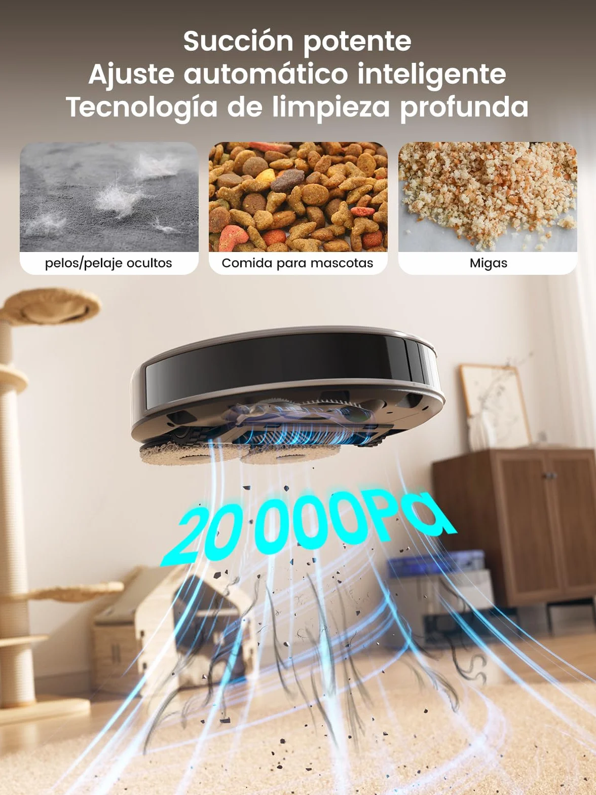 LEFANT M3 Max Robot Aspirador y Fregasuelos, 20000 Pa, 210min, Auto-Lavado Secado Mopa, Auto-Vaciado 3.2L, dToF Navegación Láser, WiFi Alexa App iWatch