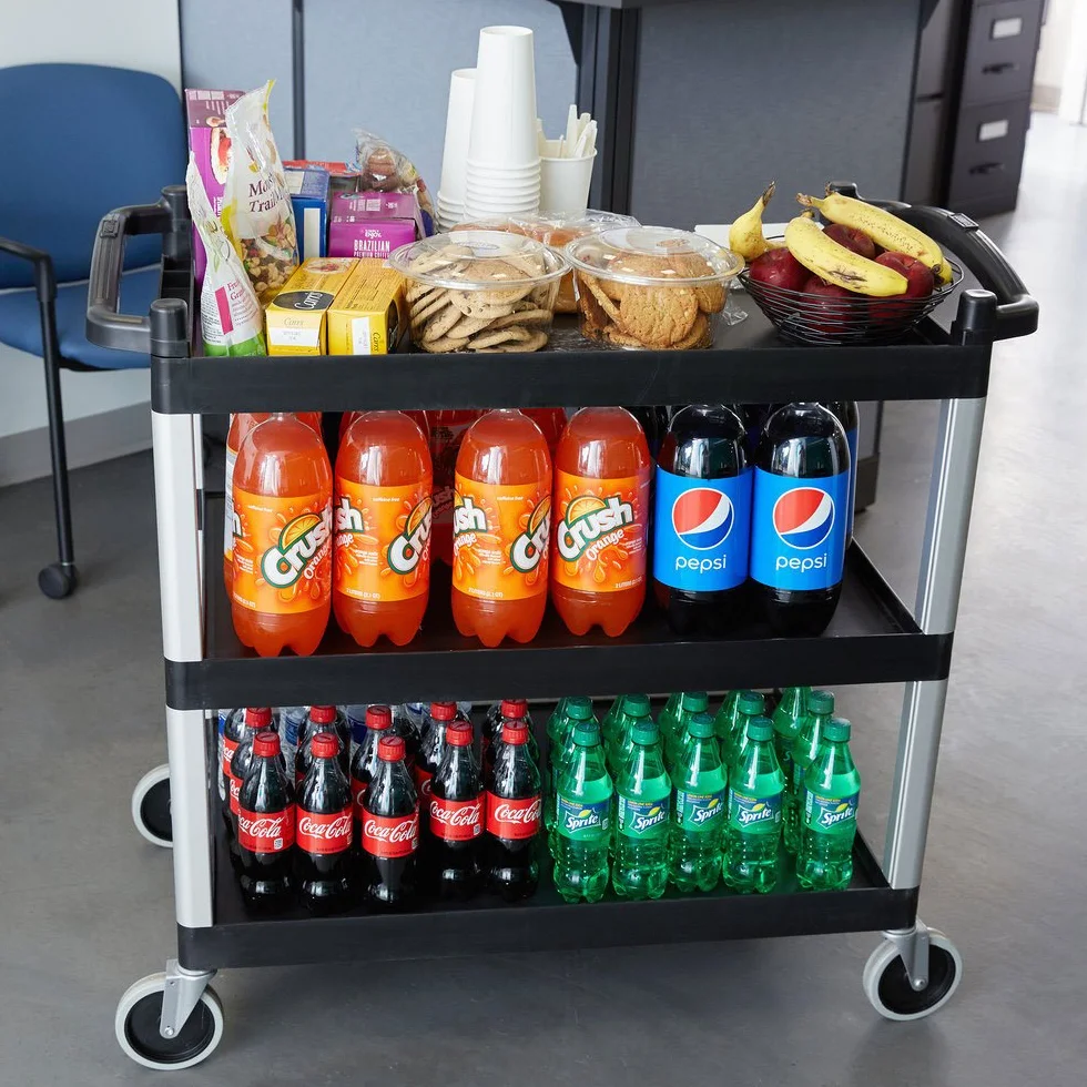 Cambro KD Cart Carro de Servicion 3 Estantes, Plástico, Negro, 101.5x54x95cm