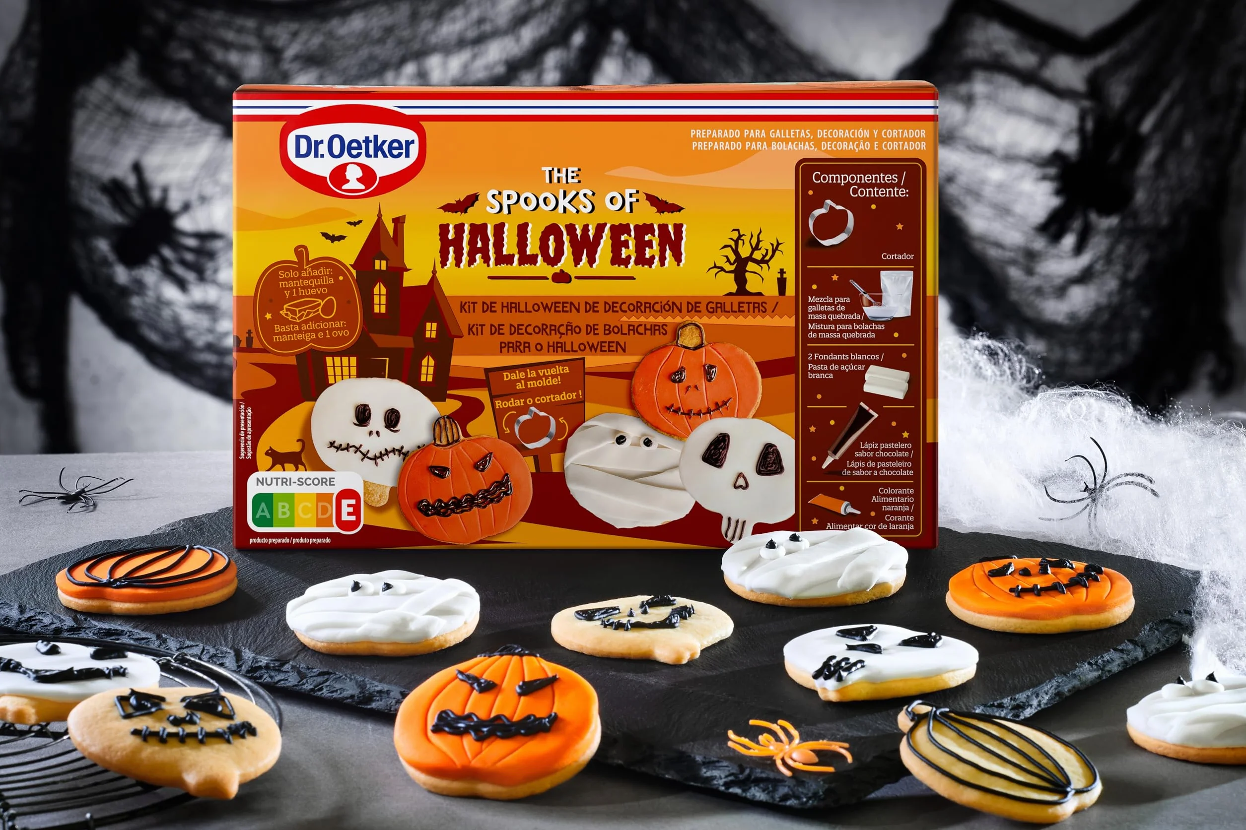 DR. OETKER Kit de Repostería Galletas de Mantequilla Halloween 484 g
