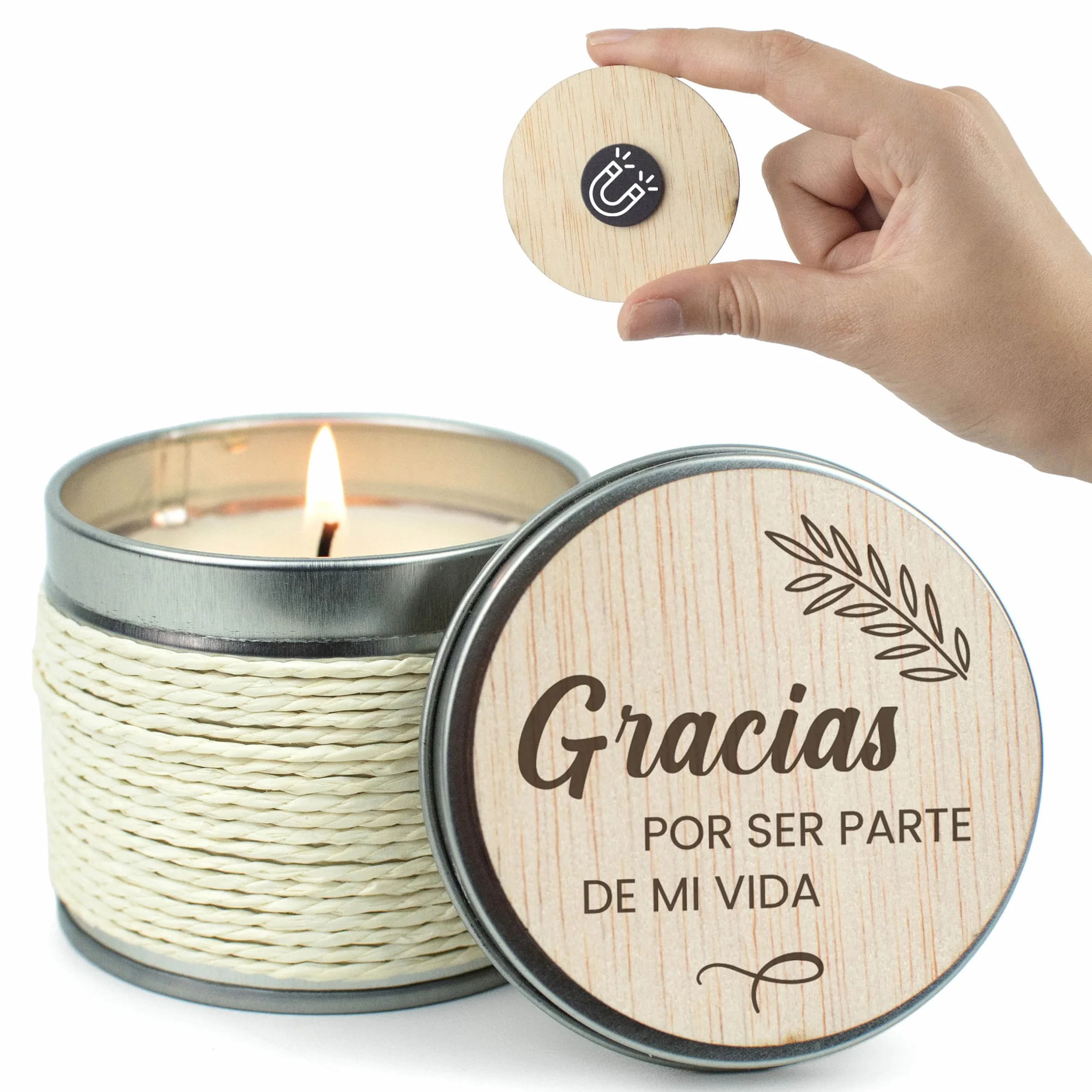 CONTRAXT Vela tarjeta Madera Regalo original Agradecimiento