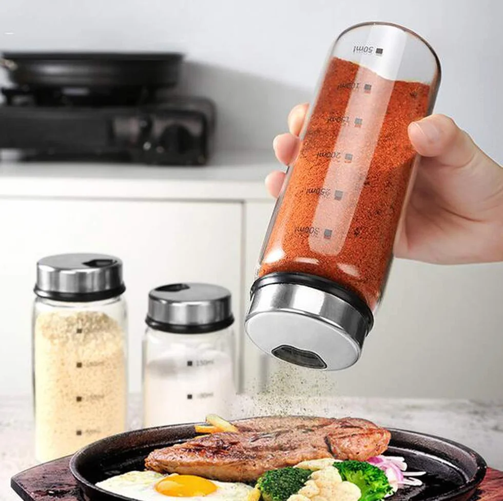 Saleros y pimenteros con orificios de vertido ajustables, 150 ml