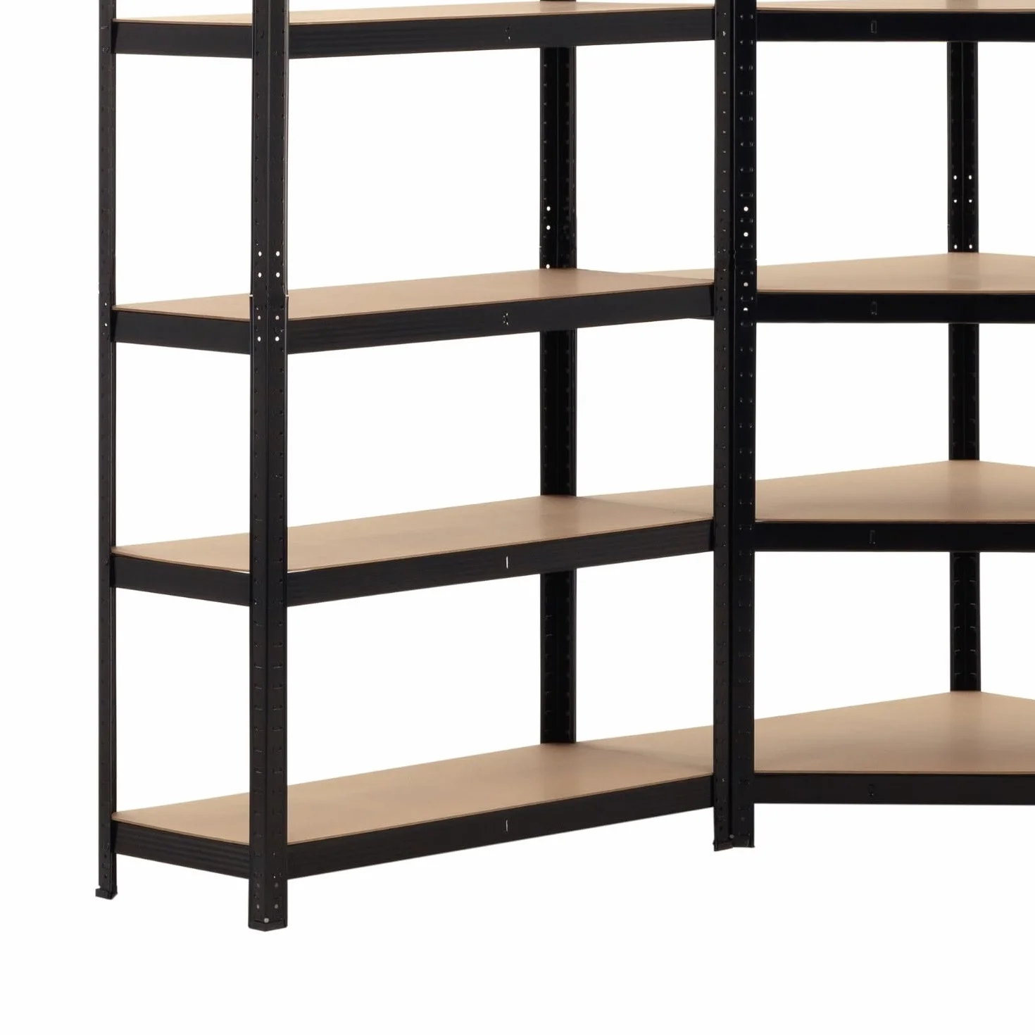 THINIA HOME Pack 2 Estanterías Modulares + 1 Estantería Esquinera, Acero MDF Antihumedad, 5 Baldas Ajustables, 875Kg