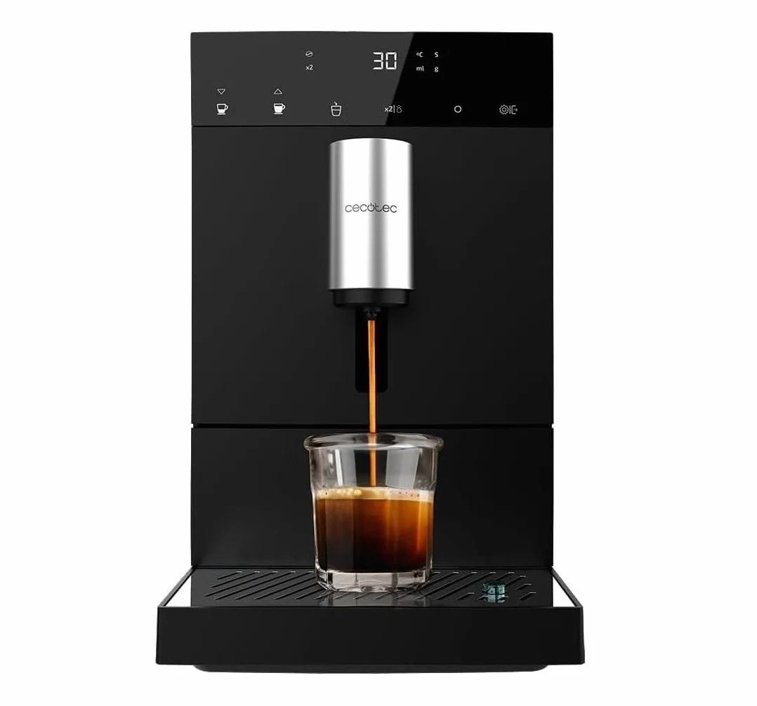 Cecotec Cafetera Superautomática Compacta Cumbia Cremmaet Compact. 1350 W, 19 Bares y Sistema Thermoblock, Depósito 1,1 L de Agua y 150 gr de Café, Plug&Play, Limpieza Automática