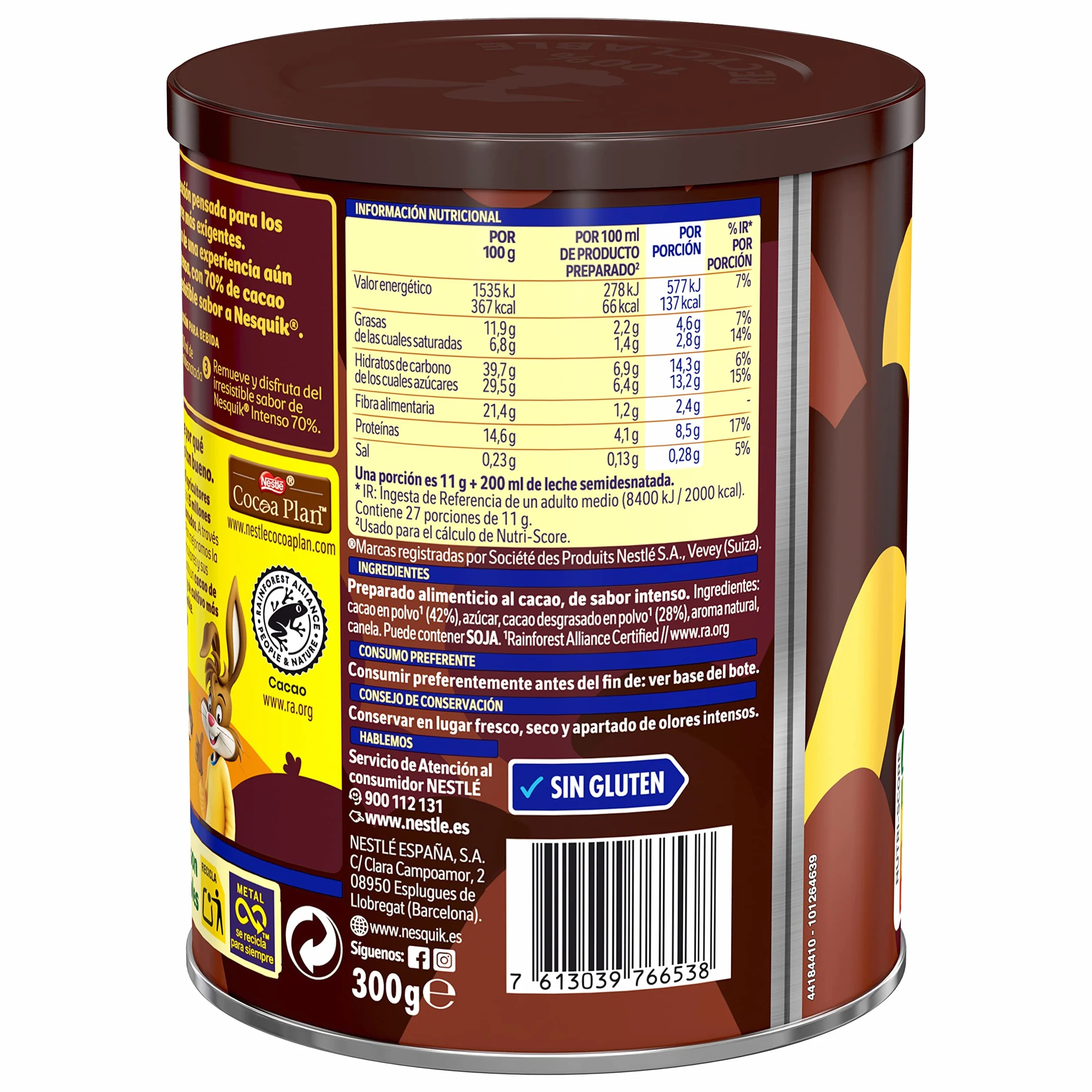 NESTLÉ NESQUIK Intenso 70% Cacao Soluble 300g