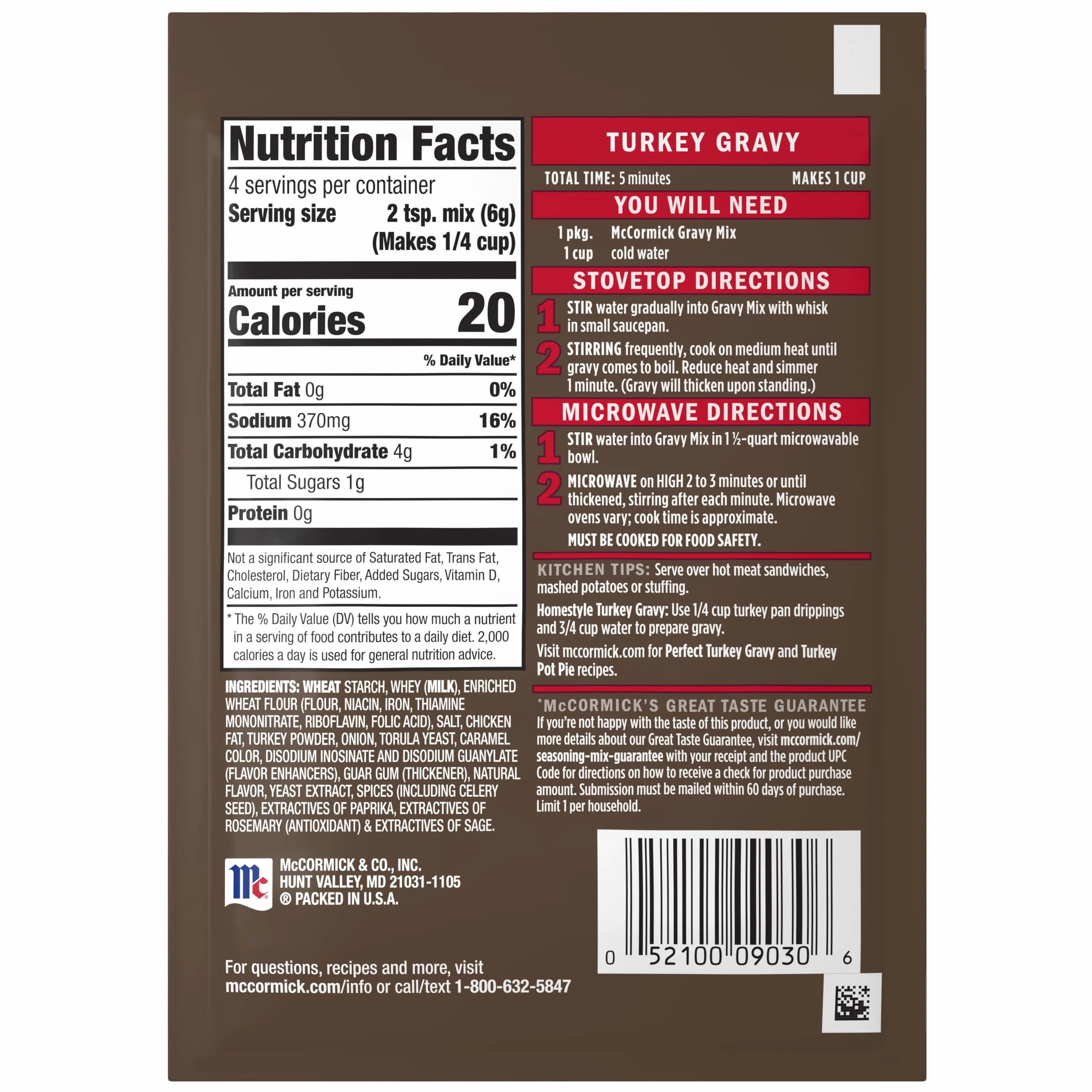 McCormick Turkey Gravy Mix 0.87 oz
