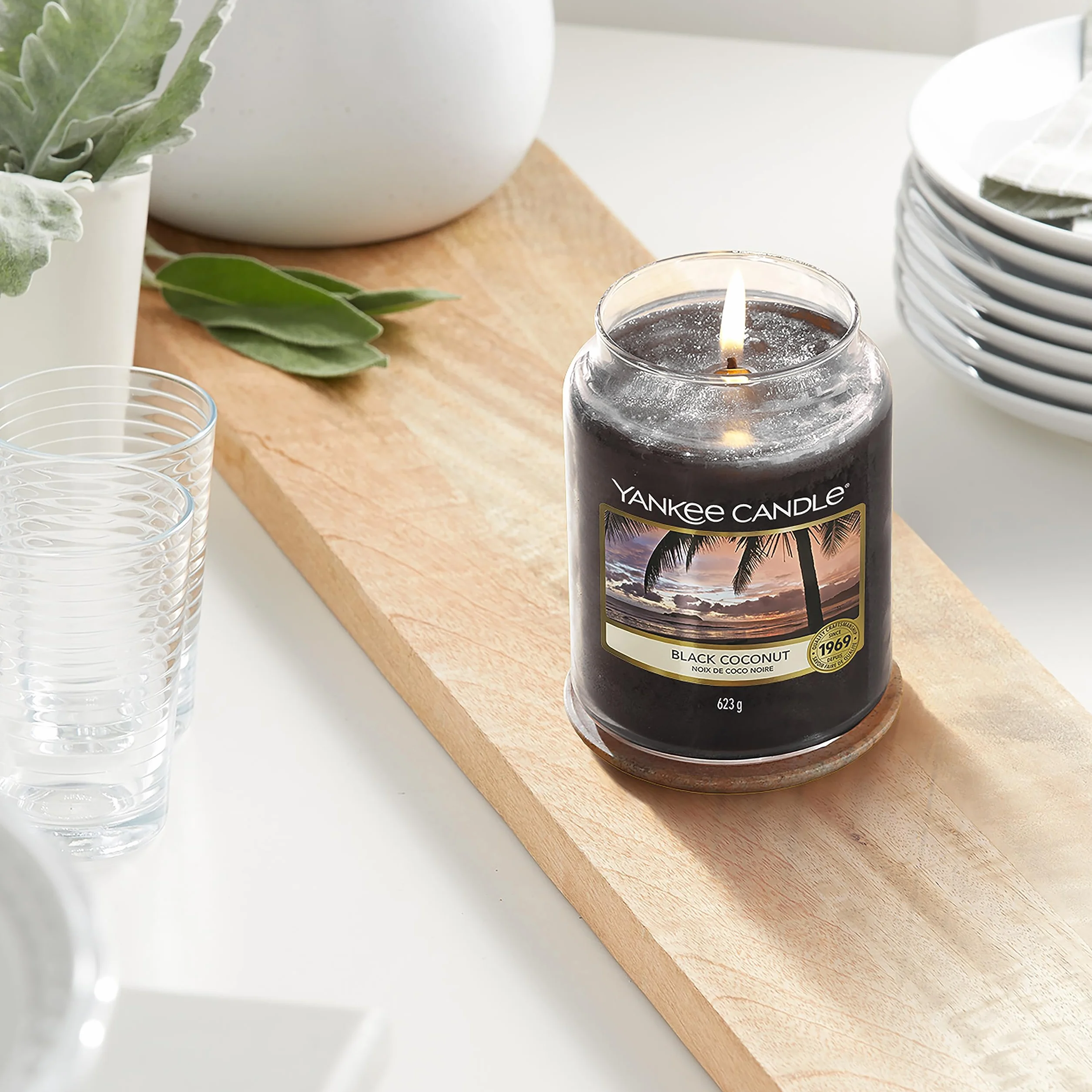 Yankee Candle Black Coconut vela tarro grande larga duración hasta 150 h regalo mujer