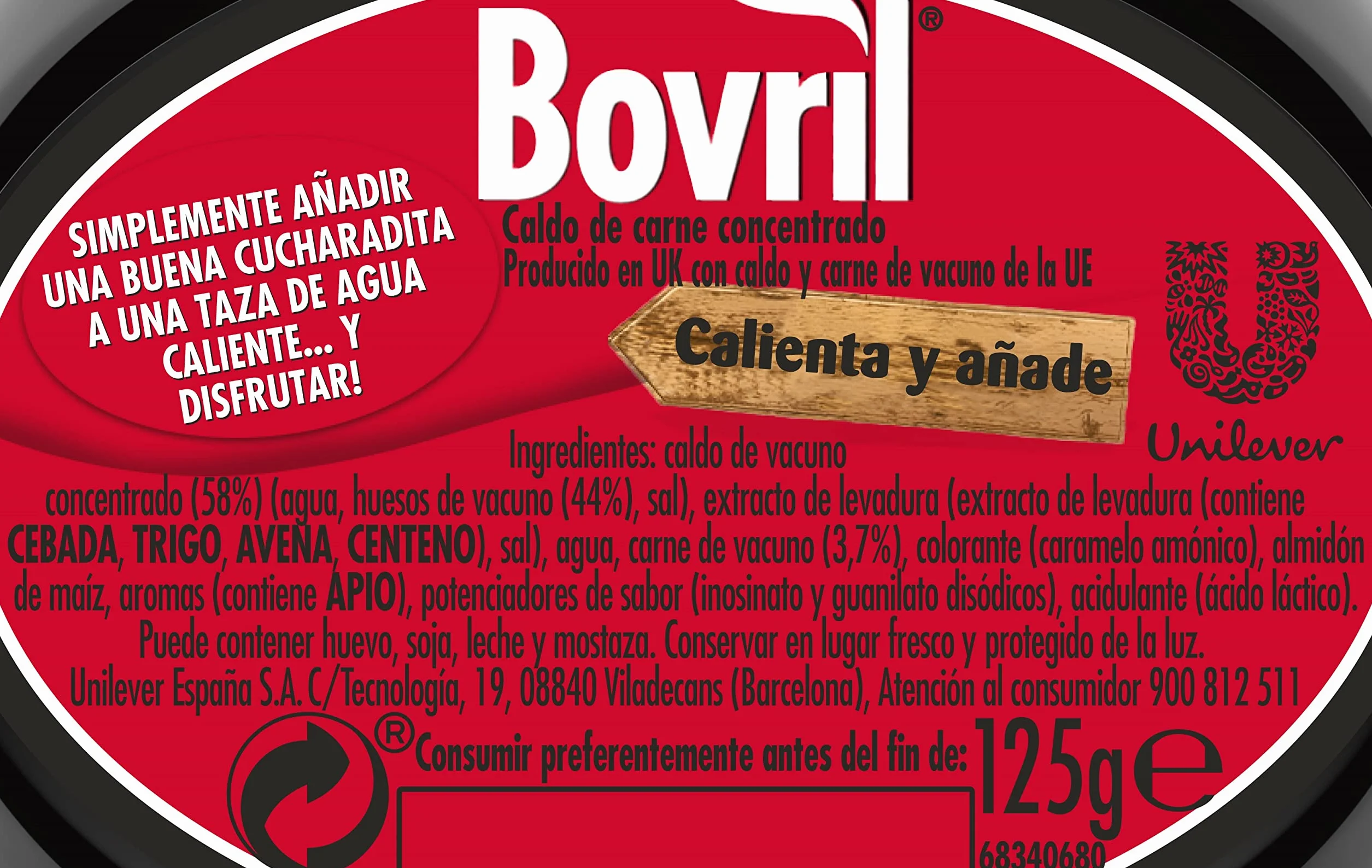 Bovril Extracto Original de Buey, 125g