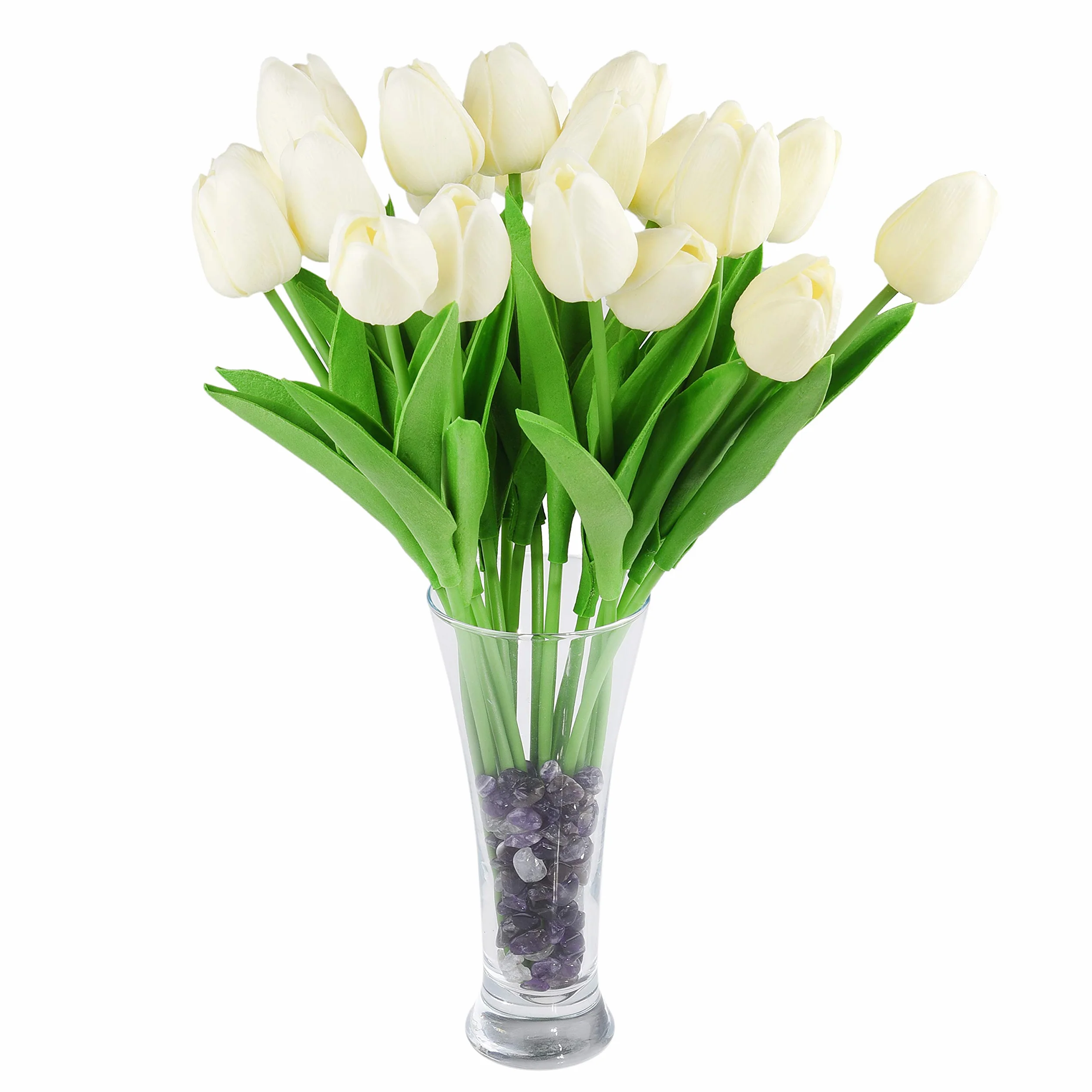 Eco-Fused Piedras de Cristal Pulidas Amatista y Cuarzo – Piedras Naturales con Formas Irregulares para Arte, Manualidades, Joyería, Decoración y Más – Decoración para Acuarios, Plantas y Velas