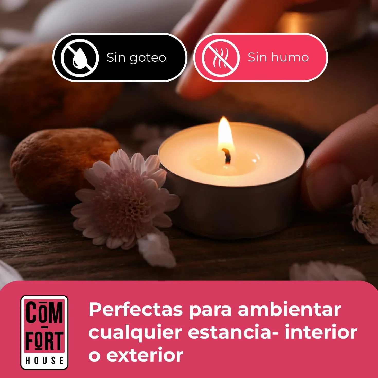Velas de Té Blancas Pack 100 Unidades 8 Horas Duración Sin Perfume Decorativas