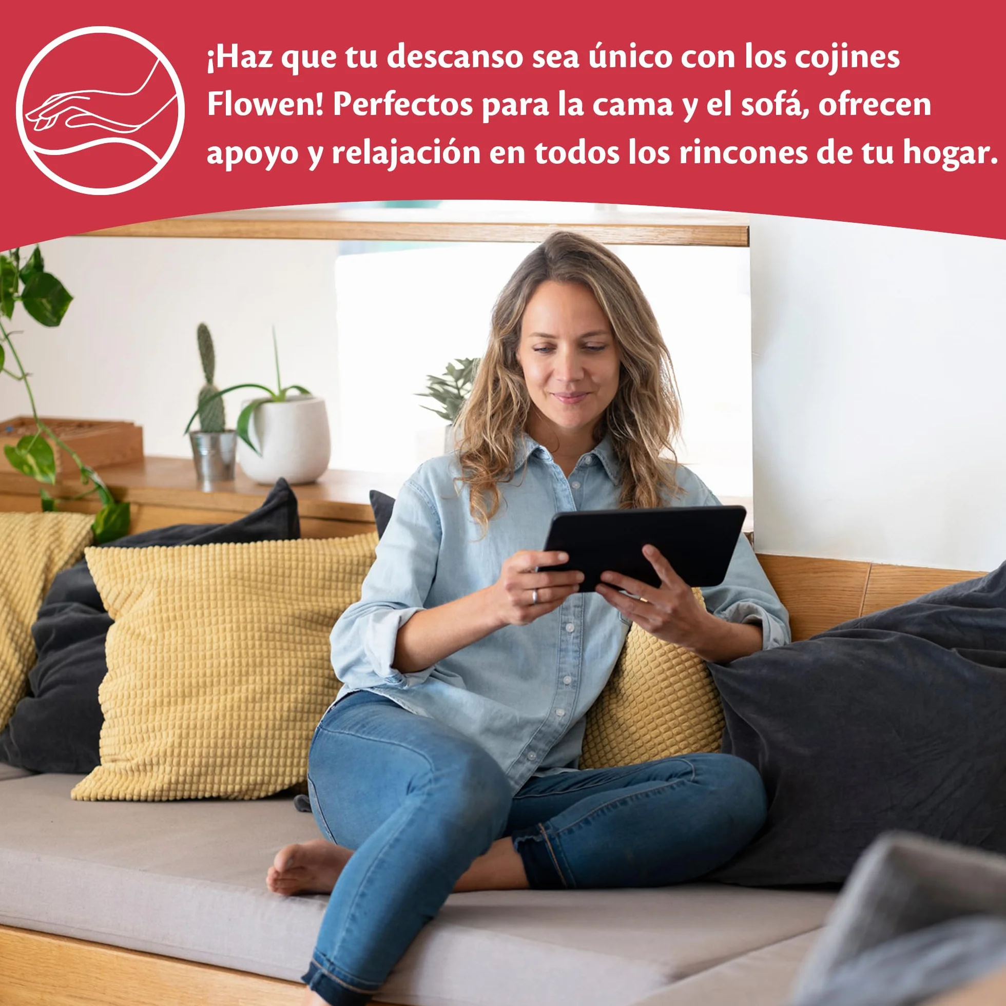 Flowen Almohadas para Cama 65x65 2 Unidades Relleno Cojin Hipoalergénico Antiácaros y Suave Cuadrado para Hogar con Funda de Almohada Acolchada Blanco Extraíble y Lavable